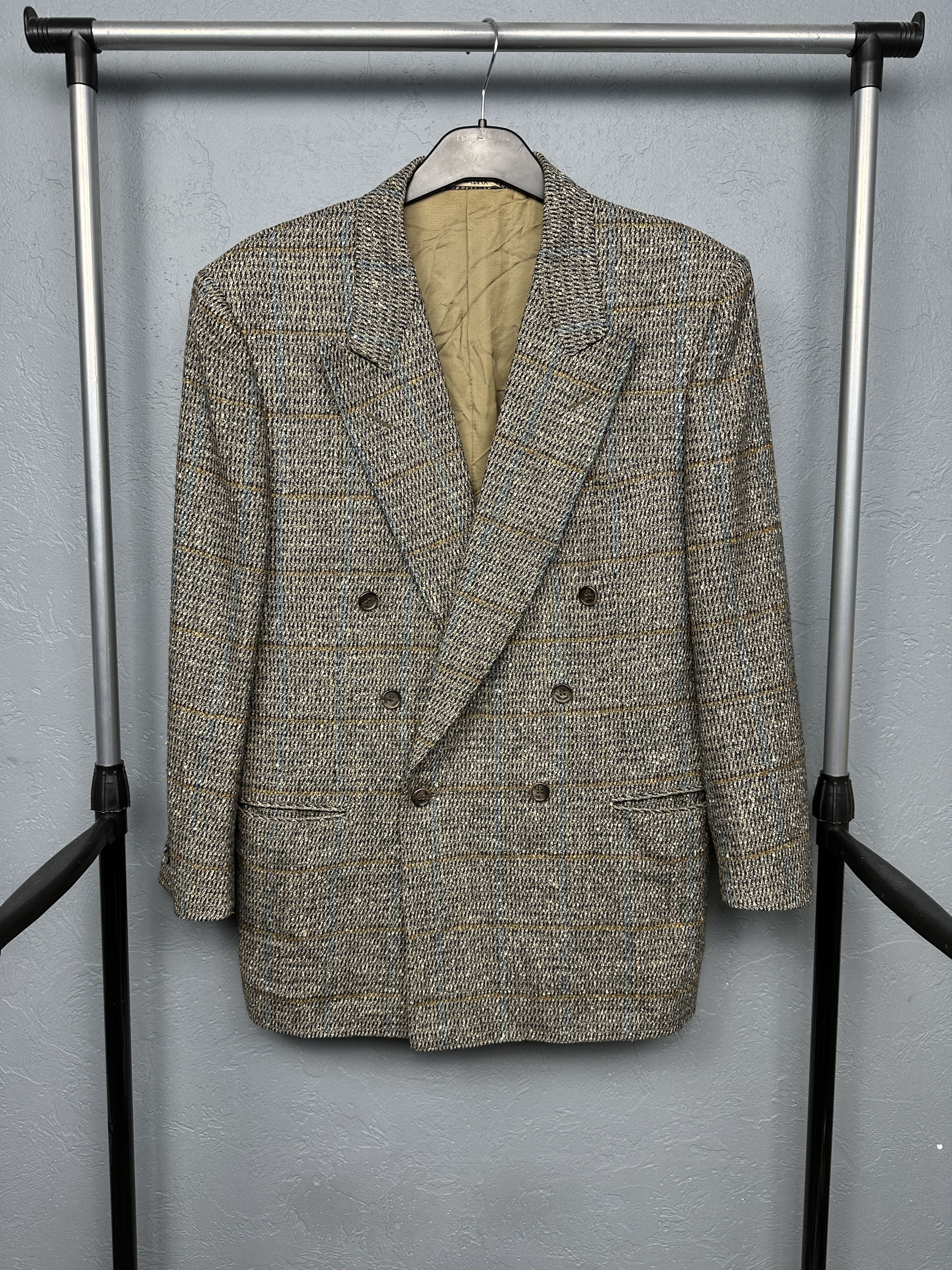 Canali Vintage Double Breasted Wool Silk Blazer Jacket