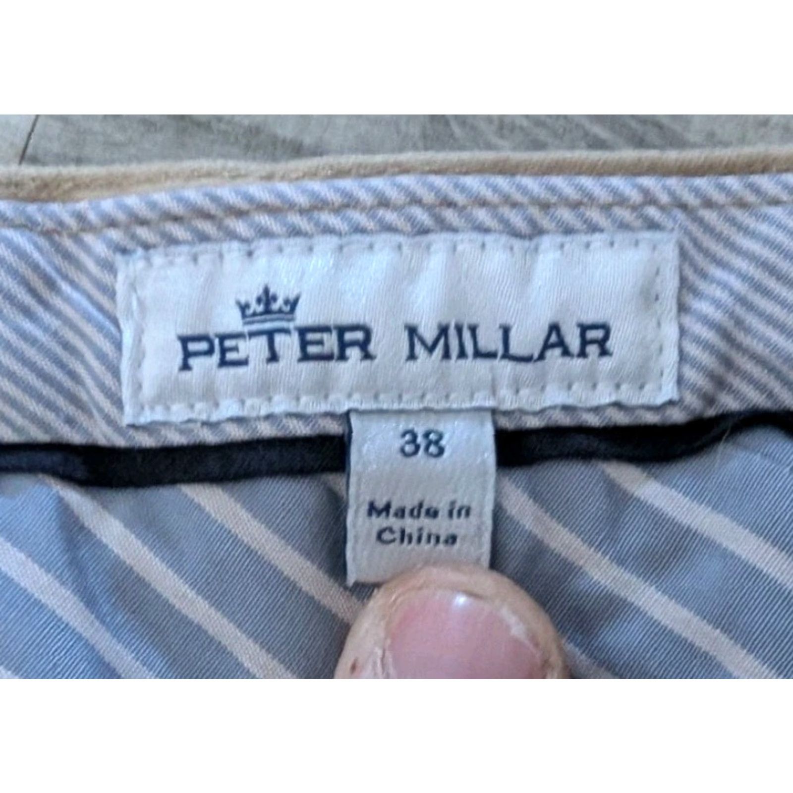 Peter Millar Peter Millar Ultimate Sateen 5 Pocket Chino Pants Mens 38x33 Beige Preppy Logo Business Casual Chino Pants Mens Beige 5-Pocket 38 Inseam 33 Size US 38 / EU 54 - 5 Thumbnail