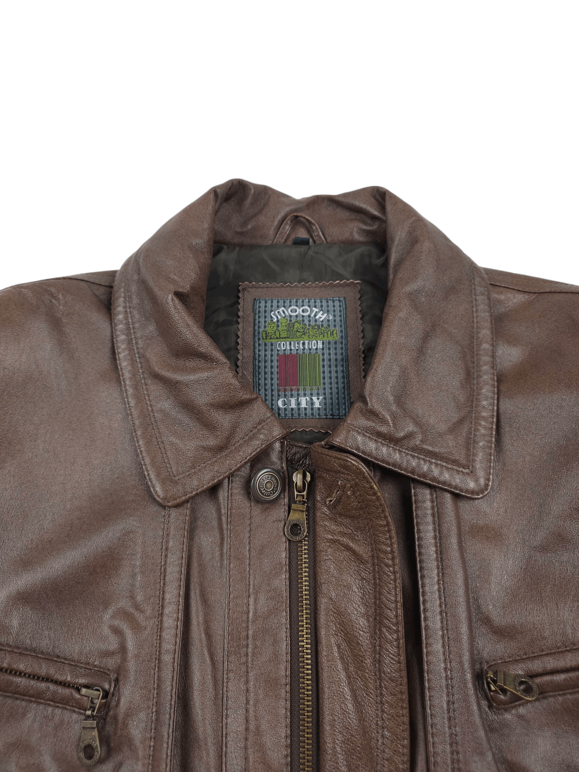 Vintage 💎 90's Vintage Leather Utility Bomber Biker Jacket L Size US L / EU 52-54 / 3 - 7 Thumbnail