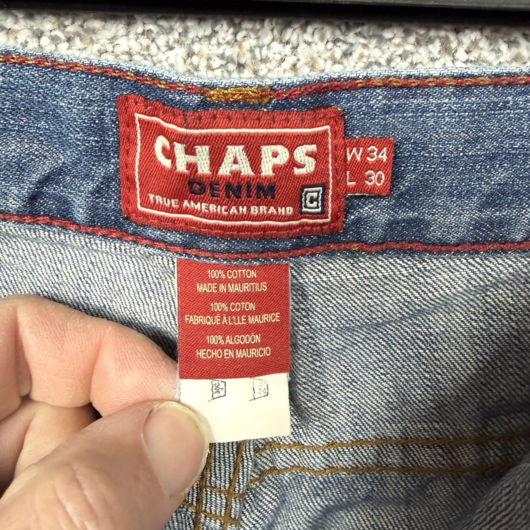 Chaps VINTAGE Chaps Jeans Denim Dark Wash 90s Retro Straight Leg 33x28 Men Blue True American Brand Jeans Size US 33 - 7 Thumbnail