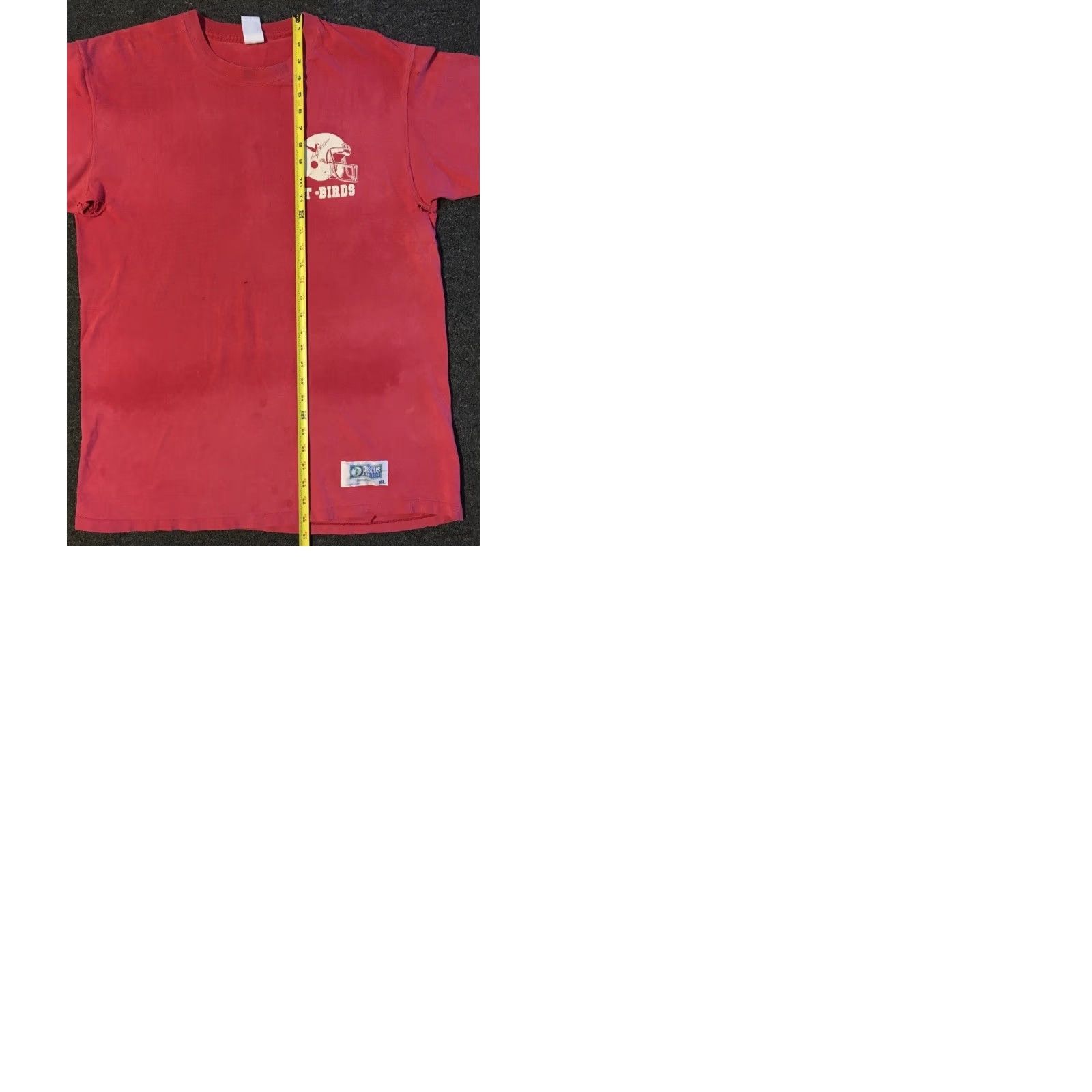 Vintage VINTAGE 90s Thunderbird School Football Thrashed Faded Distressed Shirt XL Red Single Stitch Graphic Tee Men Size US XL / EU 56 / 4 - 12 Thumbnail