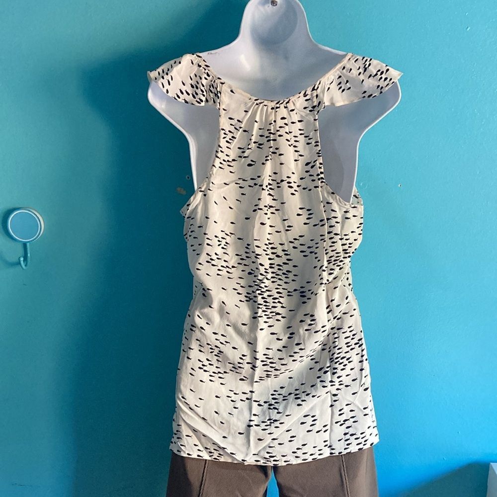 Cynthia Rowley Cynthia Vincent Twelfth Street Silk Flutter Cap Sleeve Tank Sz S Blouse w/ Fish Size S / US 4 / IT 40 - 3 Thumbnail