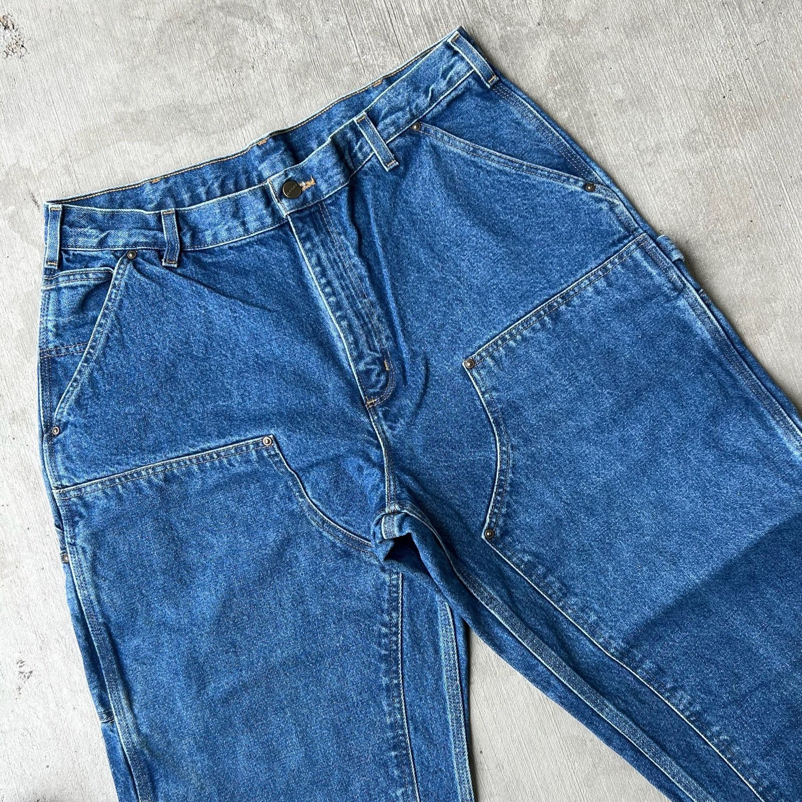 Carhartt × Vintage Carhartt denim blue jean double knee work carpenter pants Size US 35 - 3 Thumbnail