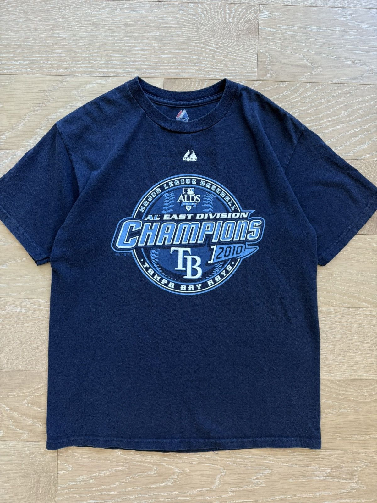 Majestic 2010 Tampa Bay Rays Baseball MLB AL East Champions Shirt Size L / US 10 / IT 46 - 1 Thumbnail
