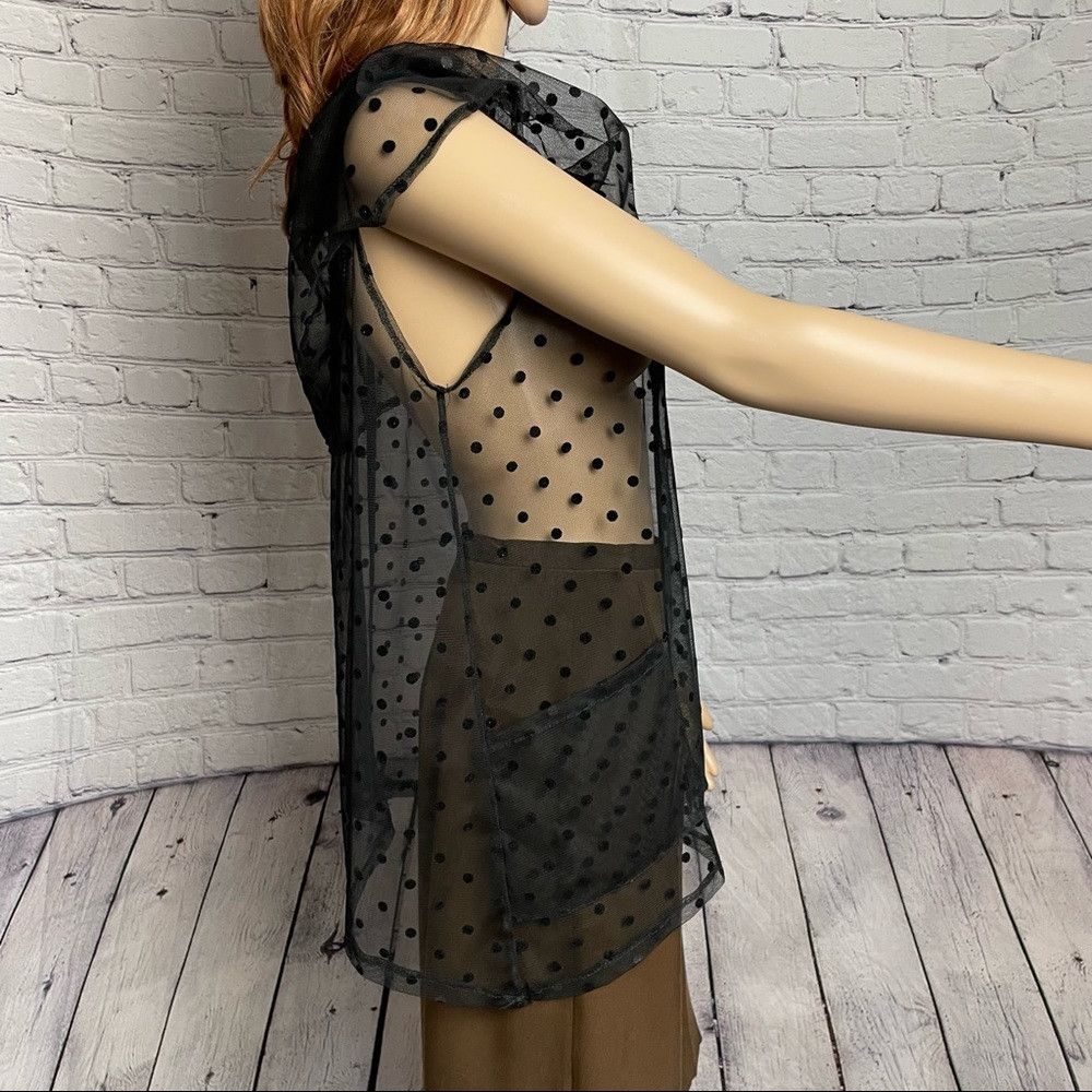 Other Megan Brogden Sheer Polka Dot Black Sleeveless Top Size M Size M / US 6-8 / IT 42-44 - 5 Thumbnail
