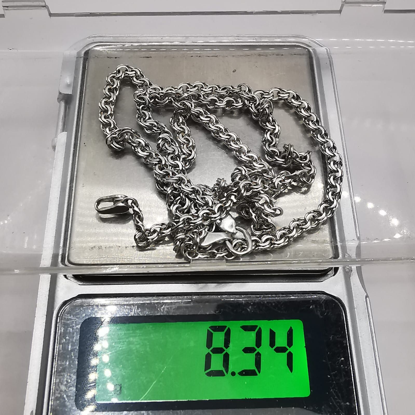 Sterling Silver Vintage Jewelry Chain Necklece,925 Sterling Silver 8,34g Size ONE SIZE - 8 Thumbnail