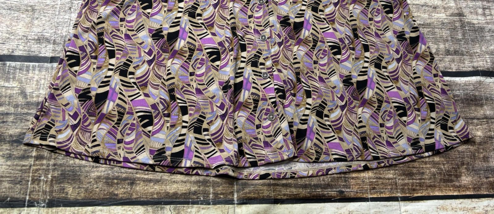 Other Susan Graver Top Womens XL Abstract Liquid Knit Button Tunic Size XL / US 12-14 / IT 48-50 - 5 Thumbnail
