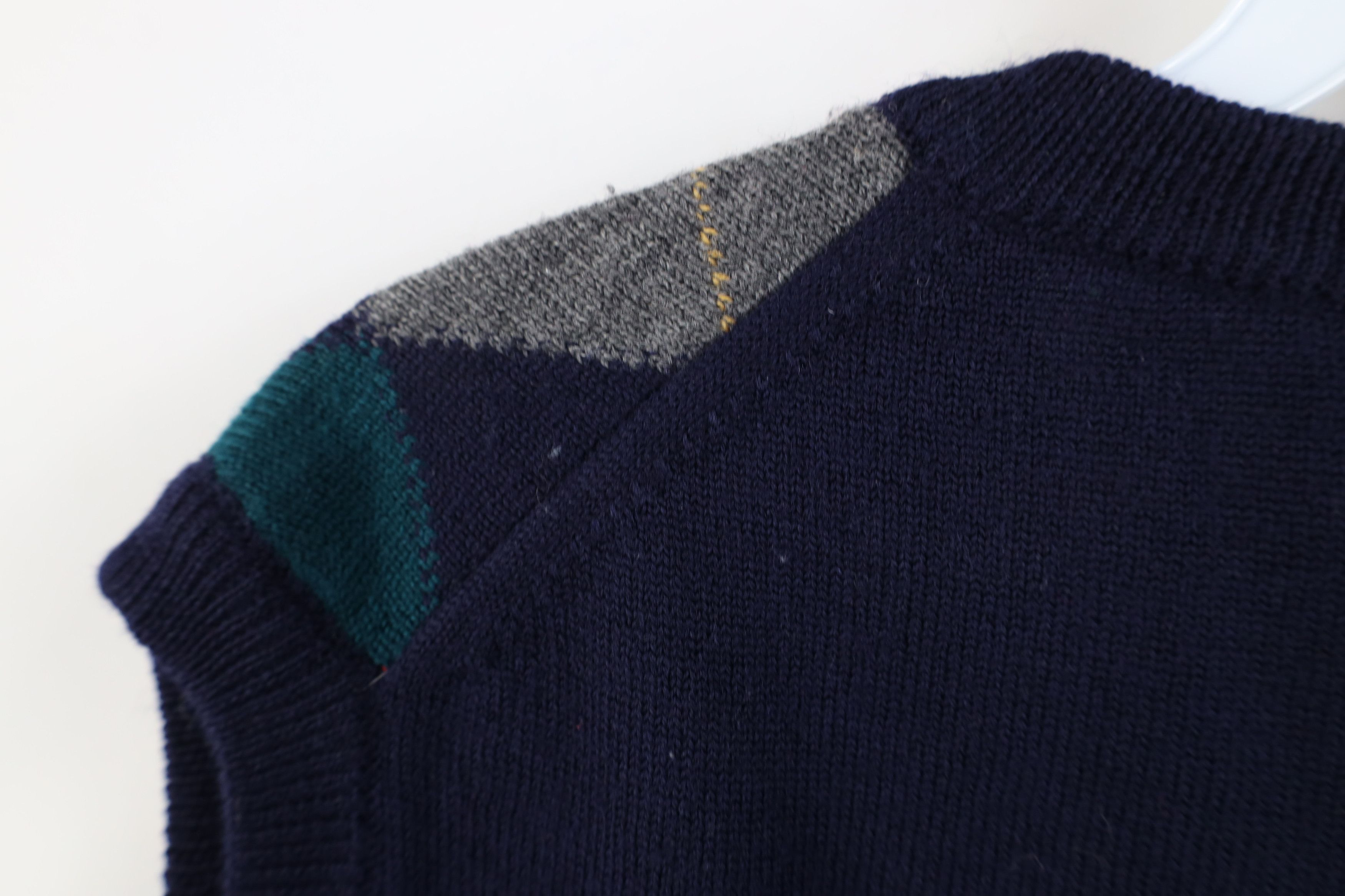 Vintage Vintage 90s Streetwear Wool Knit Argyle Diamond Sweater Vest Size US L / EU 52-54 / 3 - 9 Thumbnail