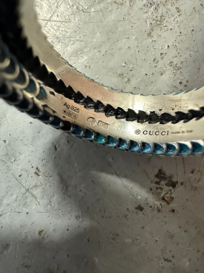 Gucci Gucci Blue Snake Silver Ring Size ONE SIZE - 11 Thumbnail