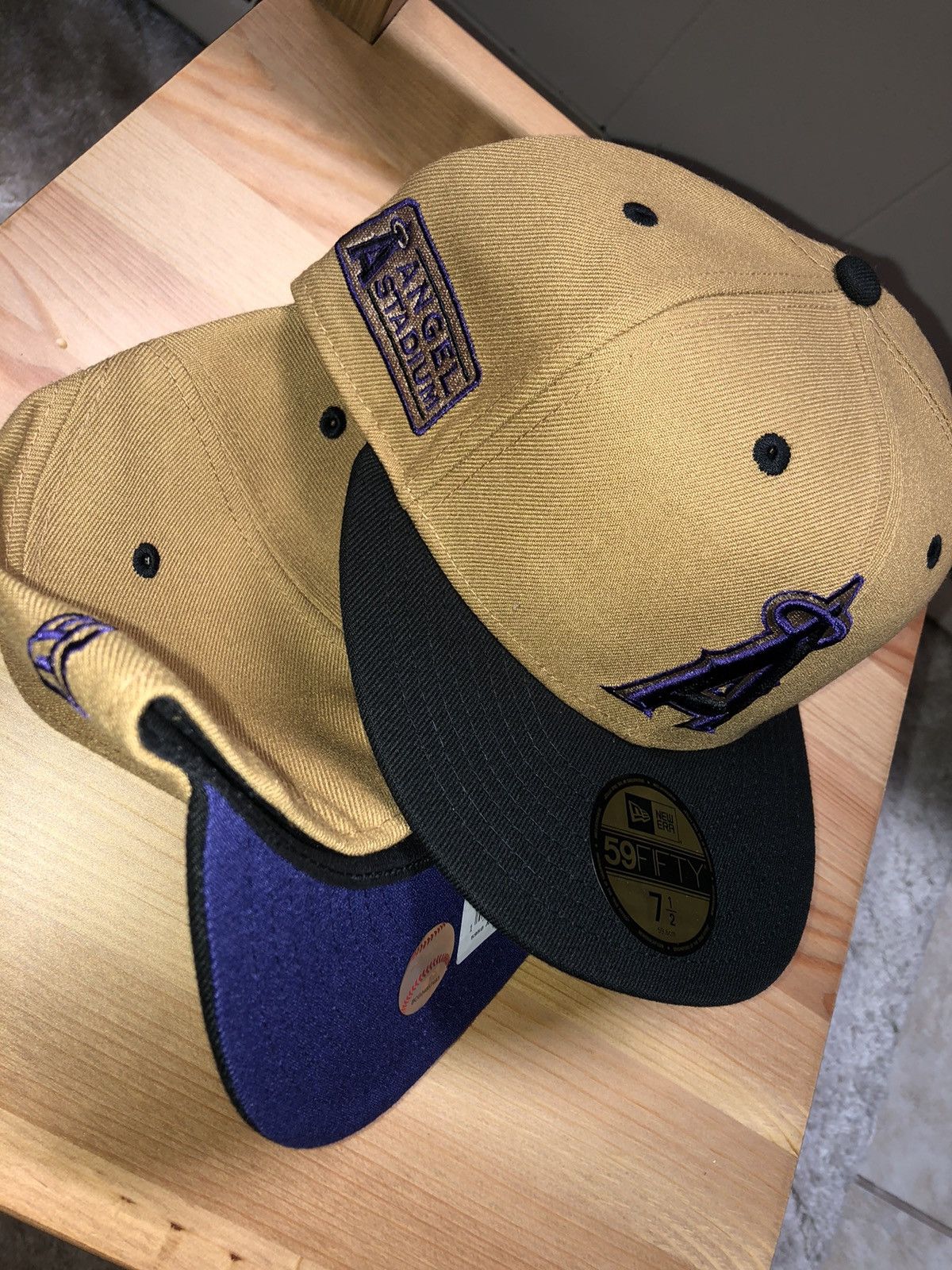 New Era New Era Fitted Anaheim Angels Hat PB&J Tan Black Angels 1/2 Size ONE SIZE - 3 Thumbnail