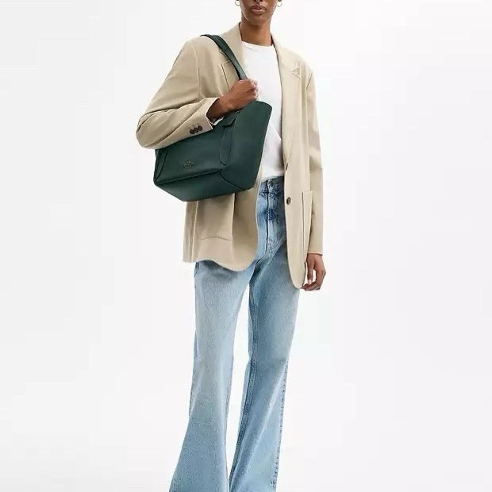 Coach NWT COACH Hadley Tote Bag Leather CAL17 Gunmetal/Dark Teal Size ONE SIZE - 5 Thumbnail