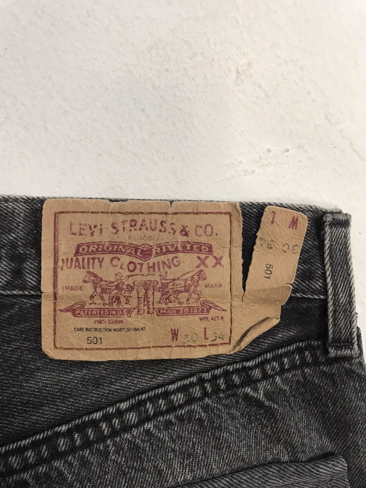Levi's Vintage Clothing Vintage 501 France Black Denim Jean Zipper Flaps Pocket E179 Size US 29 - 9 Thumbnail