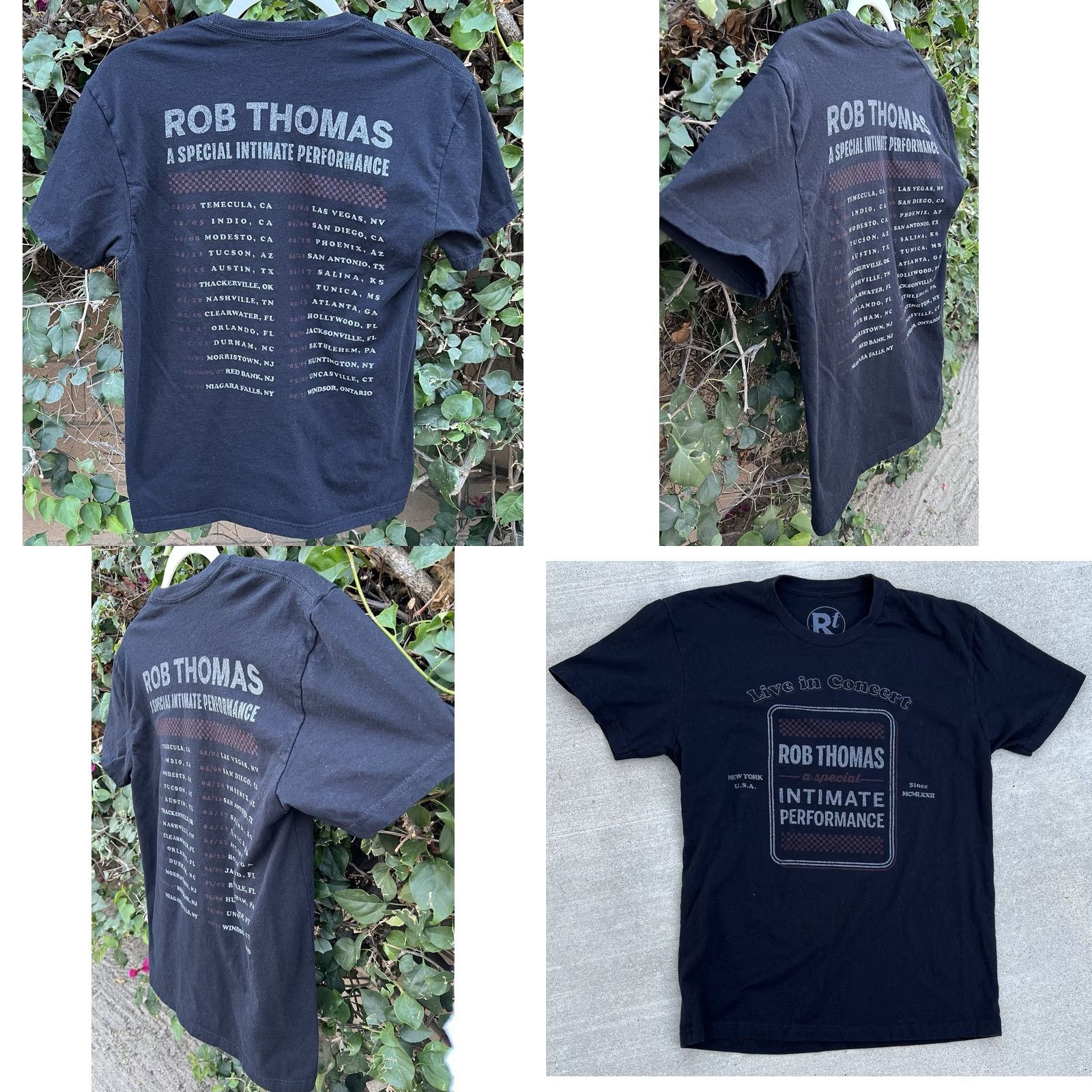 Vintage Rob Thomas Tour T Shirt Small Black Concert Tee Size US S / EU 44-46 / 1 - 9 Thumbnail