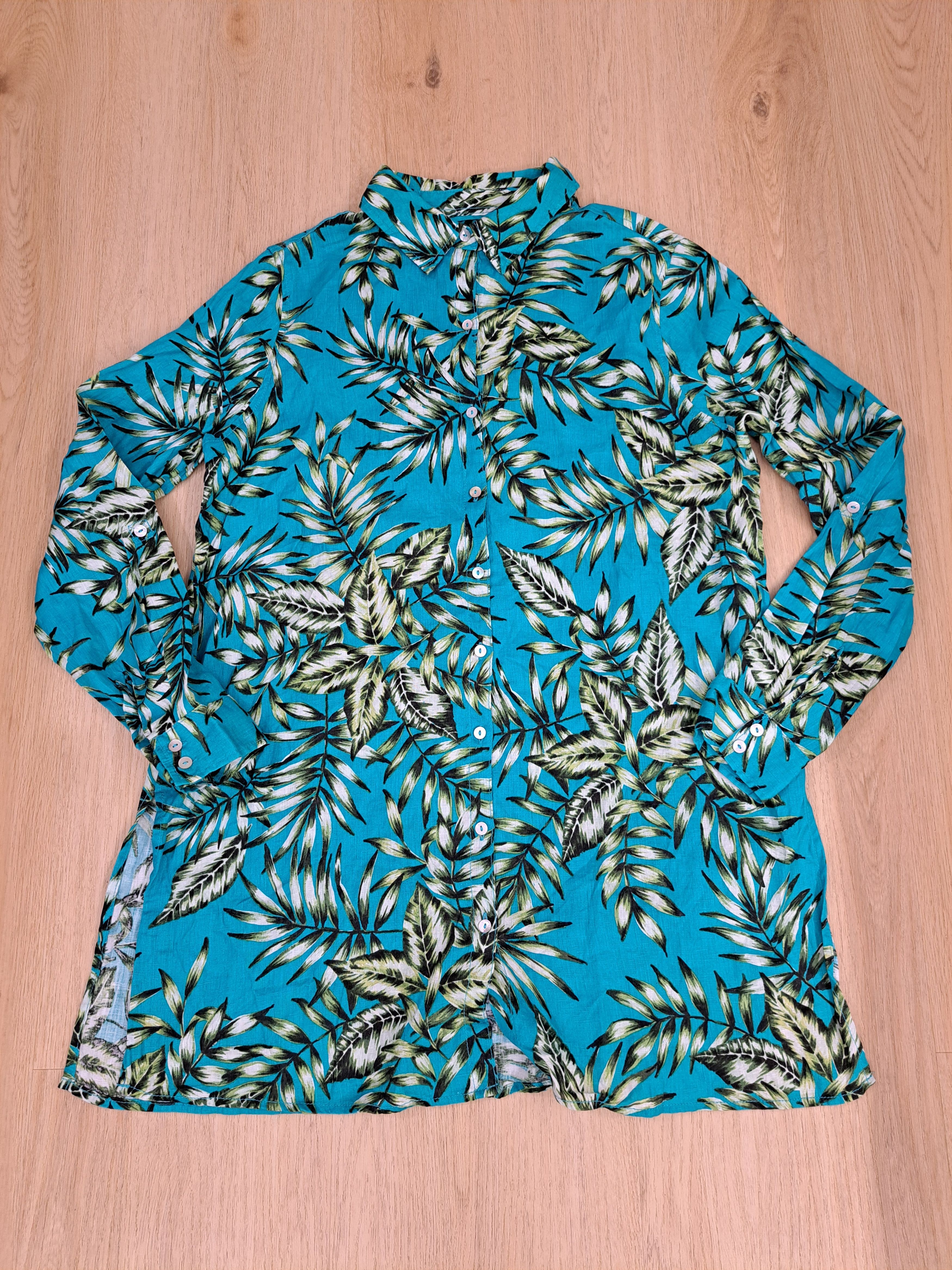Other Havaiian oversized turquoise button ups shirt S Size S / US 4 / IT 40 - 1 Thumbnail