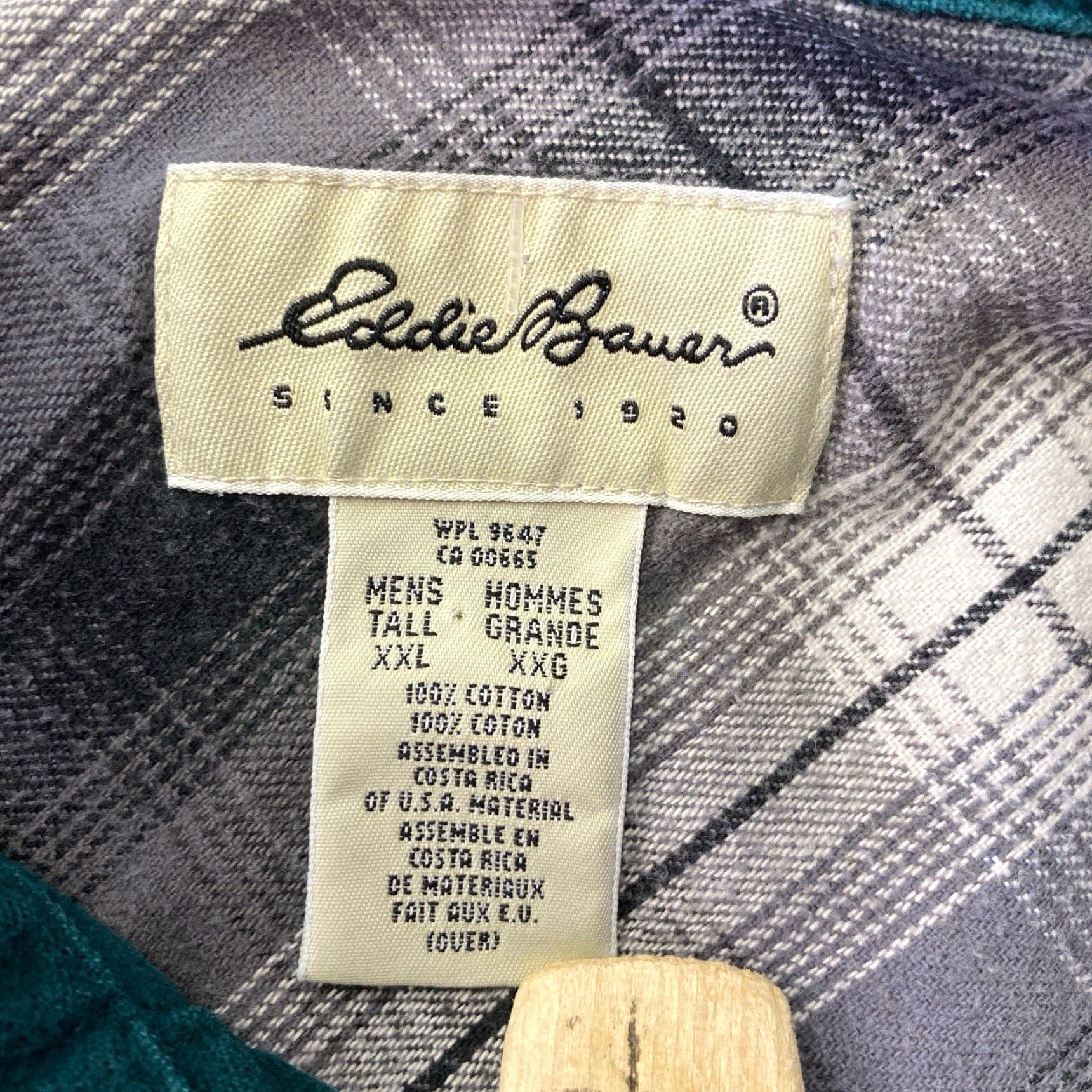 Eddie Bauer VINTAGE Eddie Bauer Chamois Shirt Men 2XL Tall Green Plaid 90s Outdoor Heavyweight Button-Up Shirt Size US XXL / EU 58 / 5 - 3 Thumbnail