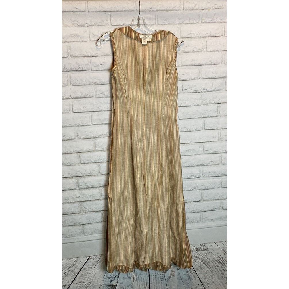 Vintage Vntg Tristan & Iseut Linen Boho Long button Dress 9(S) Size S / US 4 / IT 40 - 9 Thumbnail