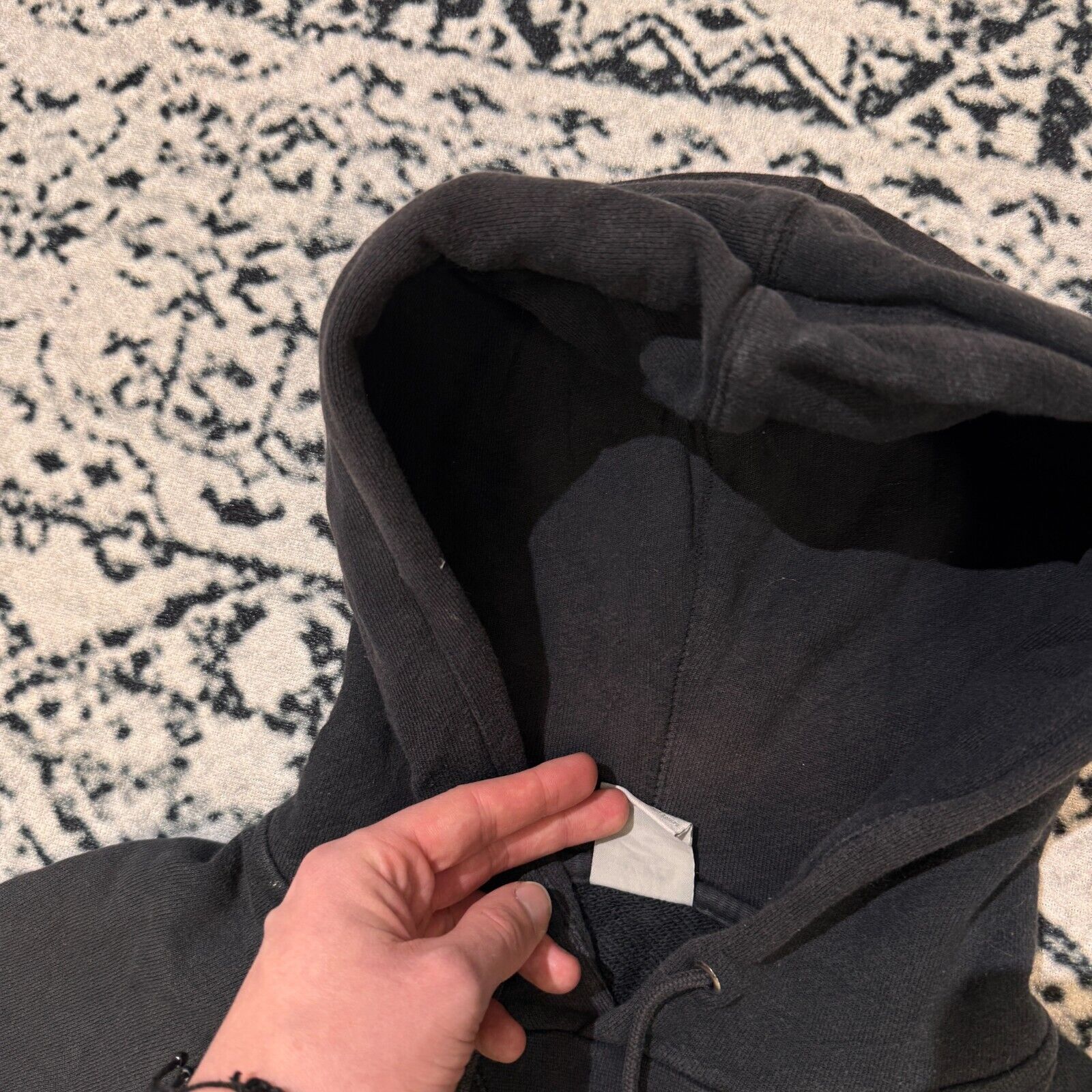 Nike × Vintage Nike Black Cotton Hoodie Size XL Y2k 90s Center Swoosh Size US XL / EU 56 / 4 - 9 Thumbnail