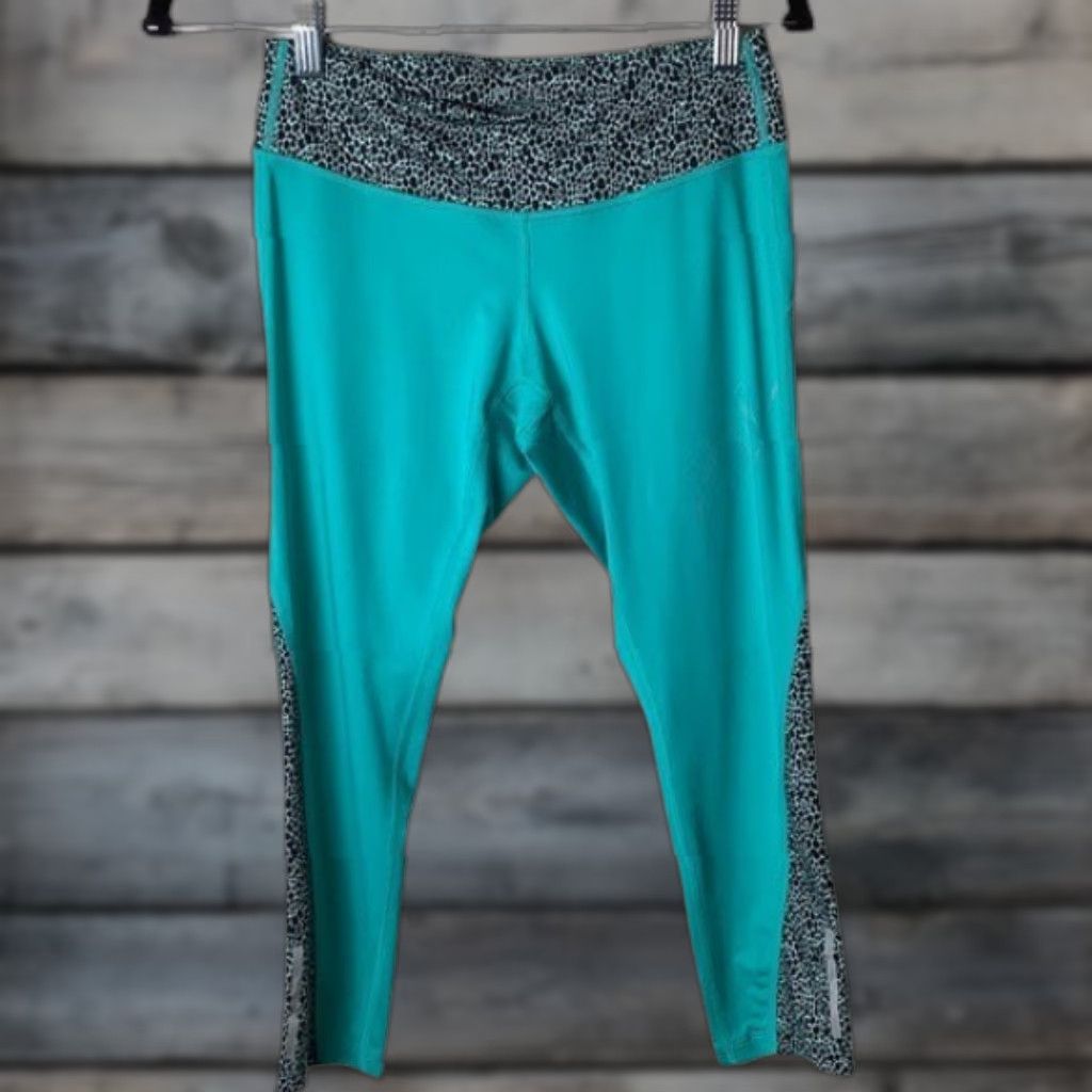 Nike Nike Cropped Capri Leggings Womens S Active Teal Blue Running Yoga Zip Pocket Leopard Size 28" / US 6 / IT 42 - 1 Thumbnail