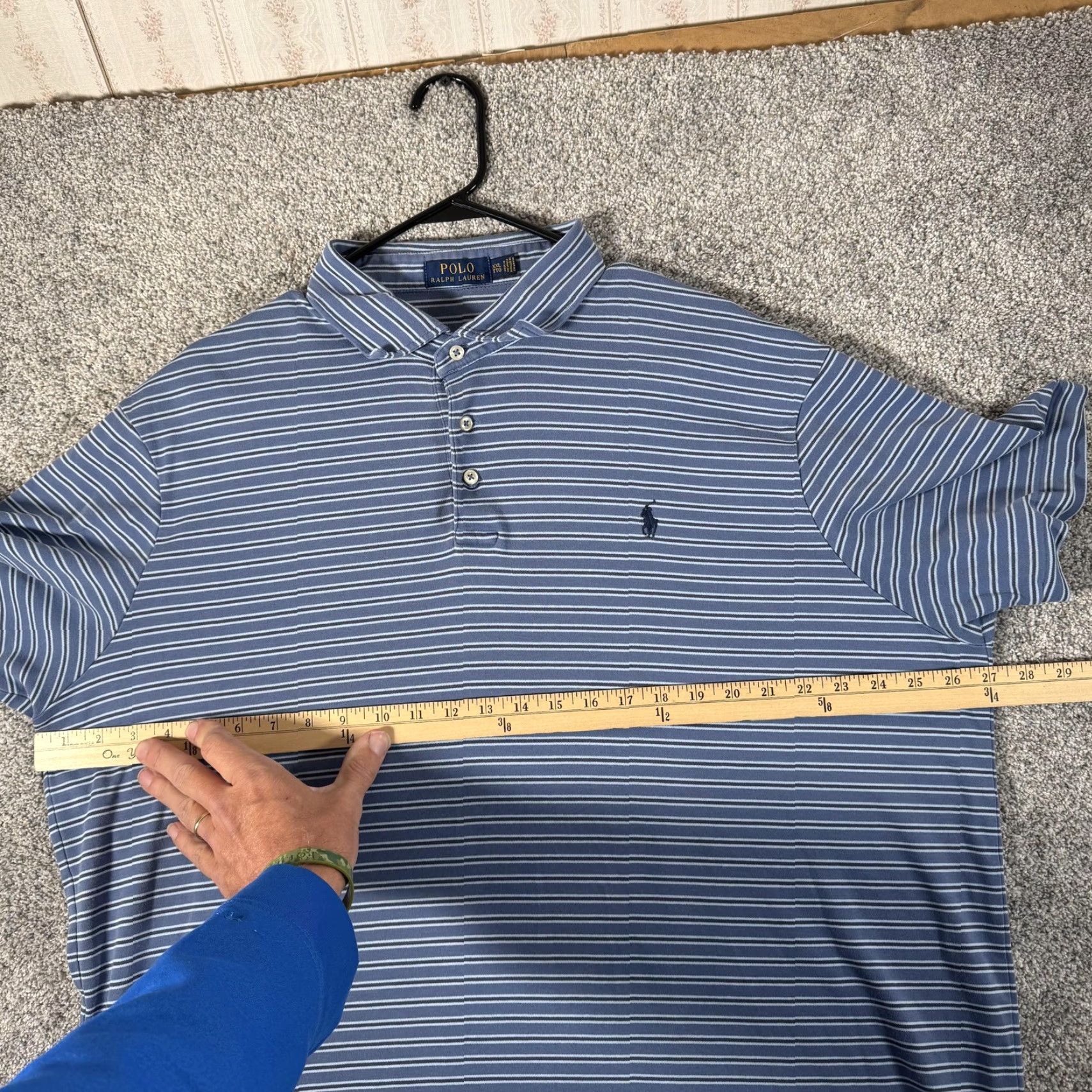 Polo Ralph Lauren VINTAGE Polo Ralph Lauren Polo Shirt 2XL Preppy Golf Quiet Luxury Country Club Old Money Mens Short Sleeve Striped Blue 100% Cotton Polo Size US XXL / EU 58 / 5 - 3 Thumbnail