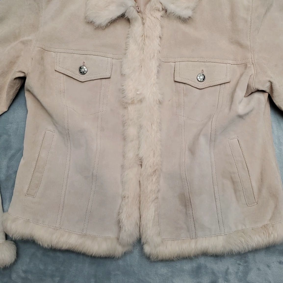 Vintage VINTAGE Penny Lane Jacket Womens Large Pink Genuine Leather Fur Lined 90s Y2K Size L / US 10 / IT 46 - 2 Thumbnail