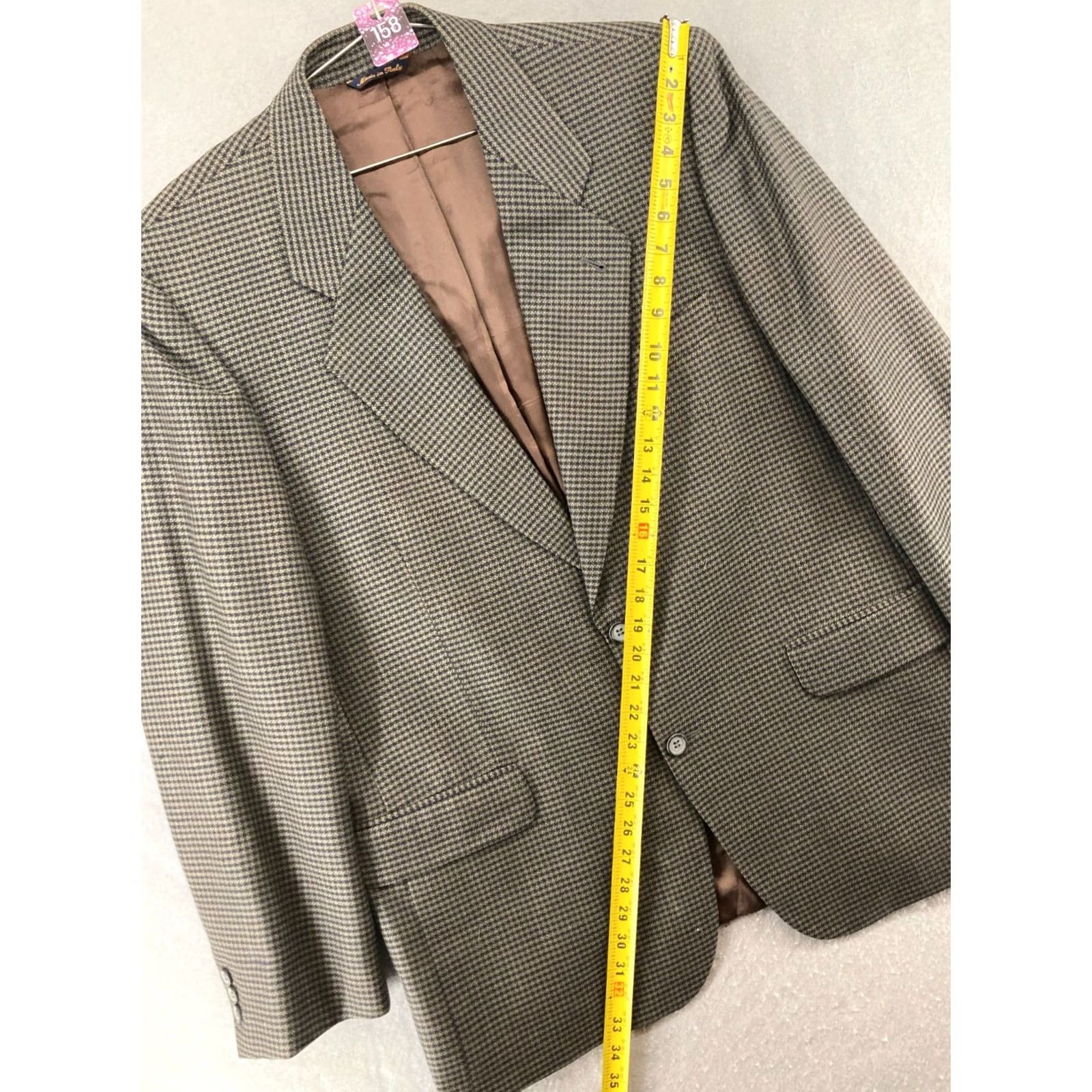 Vintage VINTAGE Roberto Villini Blazer Mens 42 Houndstooth Check 2 Piece Italian Wool Jacket Notch Lapel Two-Button Mens Black? Size 42R - 4 Thumbnail