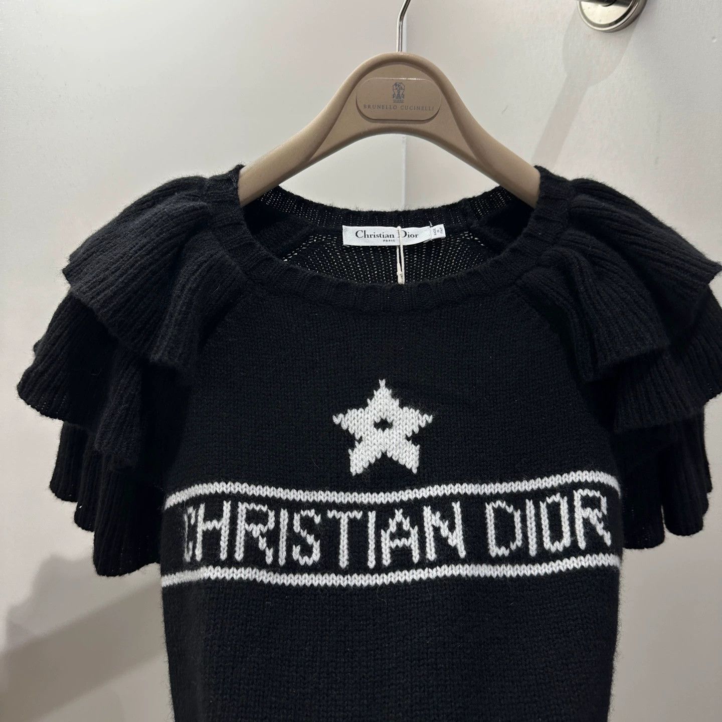 Christian Dior Monsieur Christian Dior may235 Ruffle Butterfly Sleeve Cashmere Tee 38 Size S / US 4 / IT 40 - 6 Thumbnail