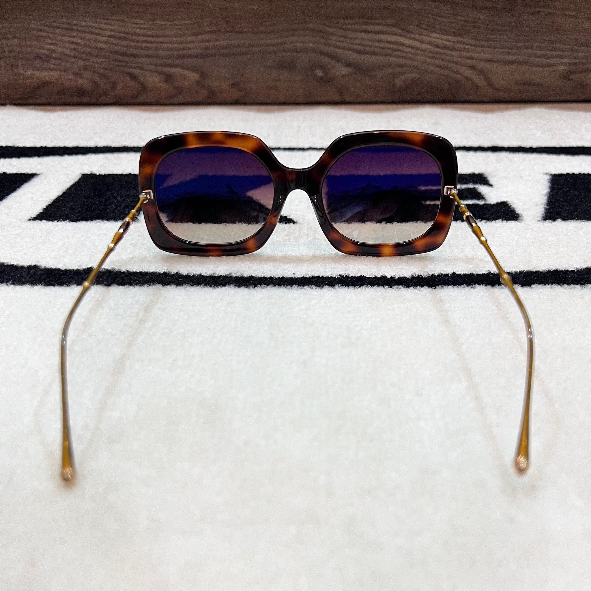 Matsuda Matsuda M2035 5-Barrel Riveted Hinge Sunglasses BROWN GOLD Size ONE SIZE - 5 Thumbnail