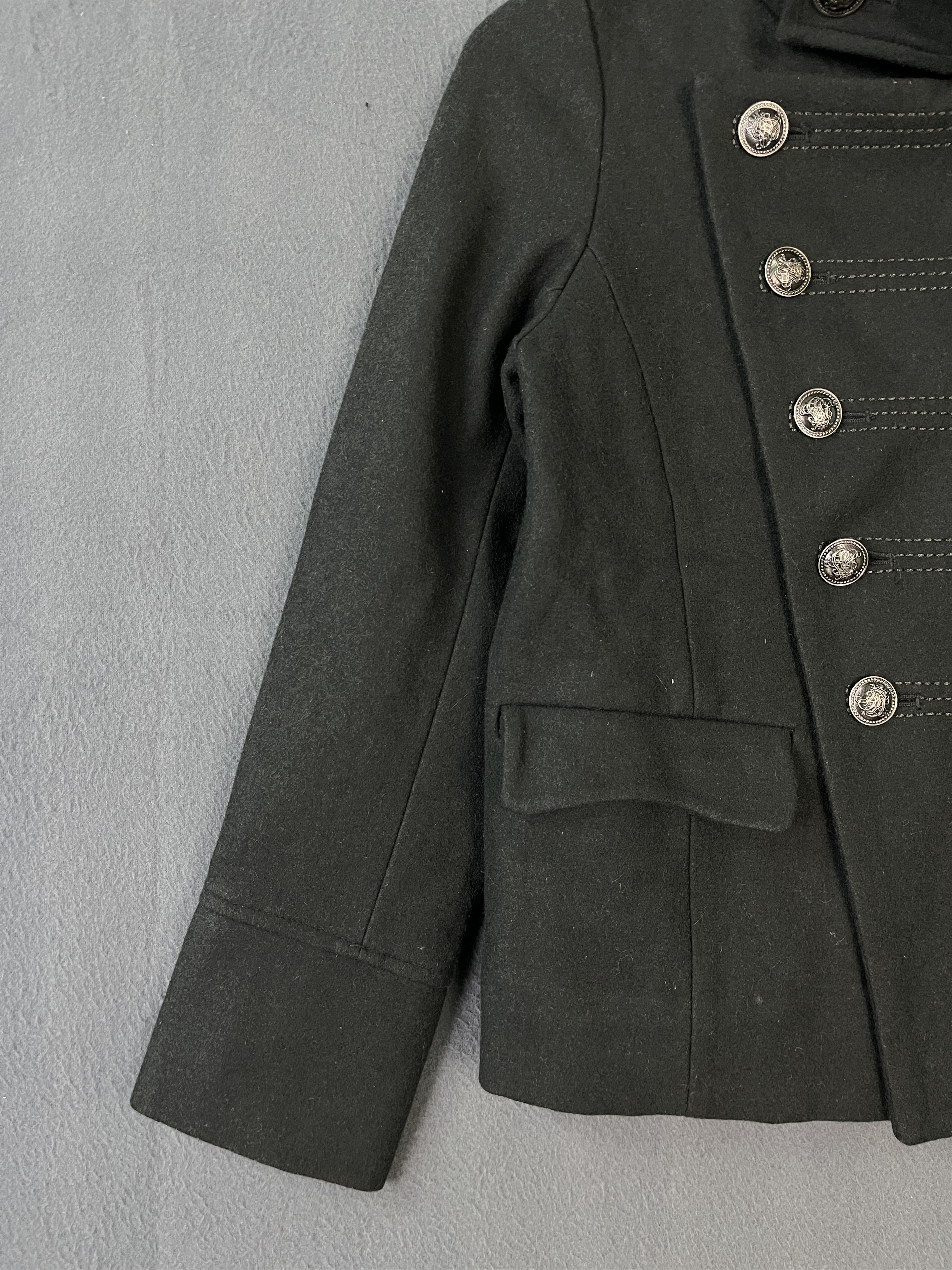 Japanese Brand Jeanasis Napoleon Style Wool Blend Double Breasted Jacket Size S / US 4 / IT 40 - 4 Thumbnail