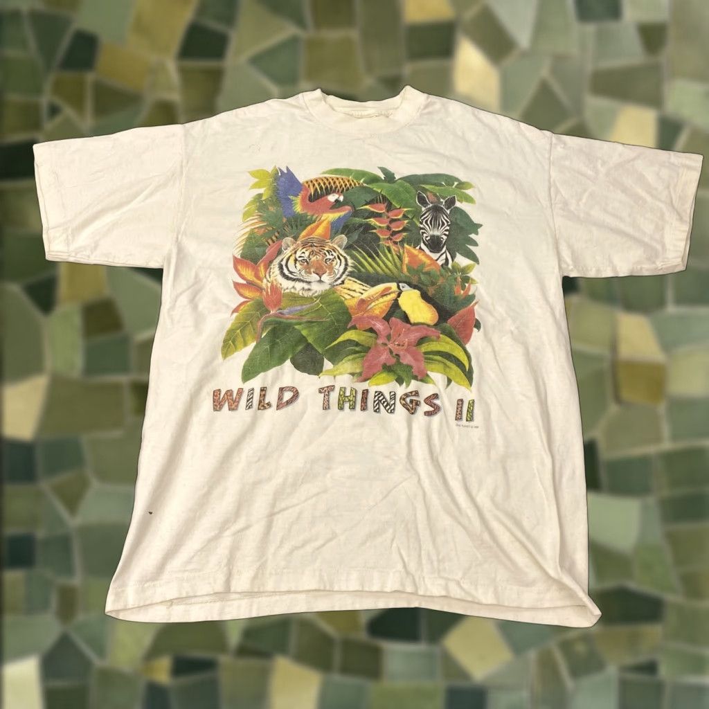 Vintage VINTAGE One Planet Shirt Mens Large Ivory 90s Animals Nature Graphic Print Cotton Jersey Crew Neck Short Sleeve T-Shirt Mens Size US L / EU 52-54 / 3 - 1 Thumbnail