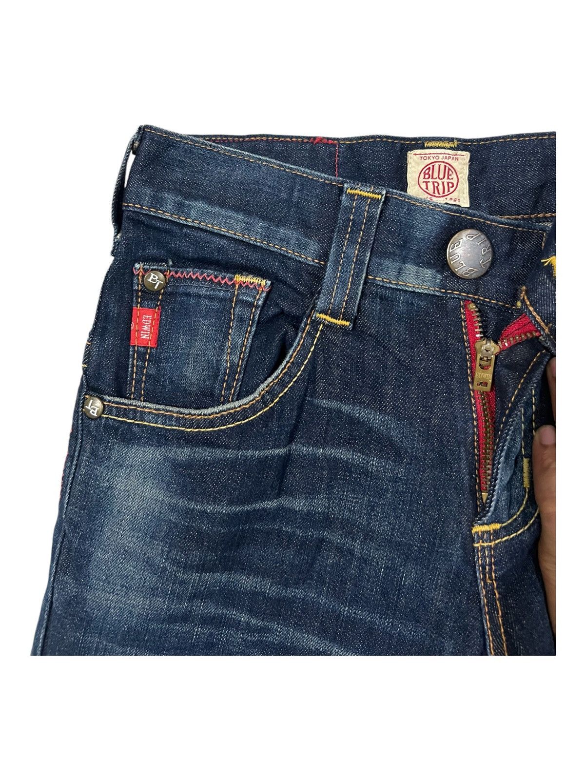 Edwin × Genuine Leather × If Six Was Nine Super Flare Hem Edwin Leather Hybrid Buckle Back Jeans Denim Size US 26 / EU 42 - 5 Thumbnail
