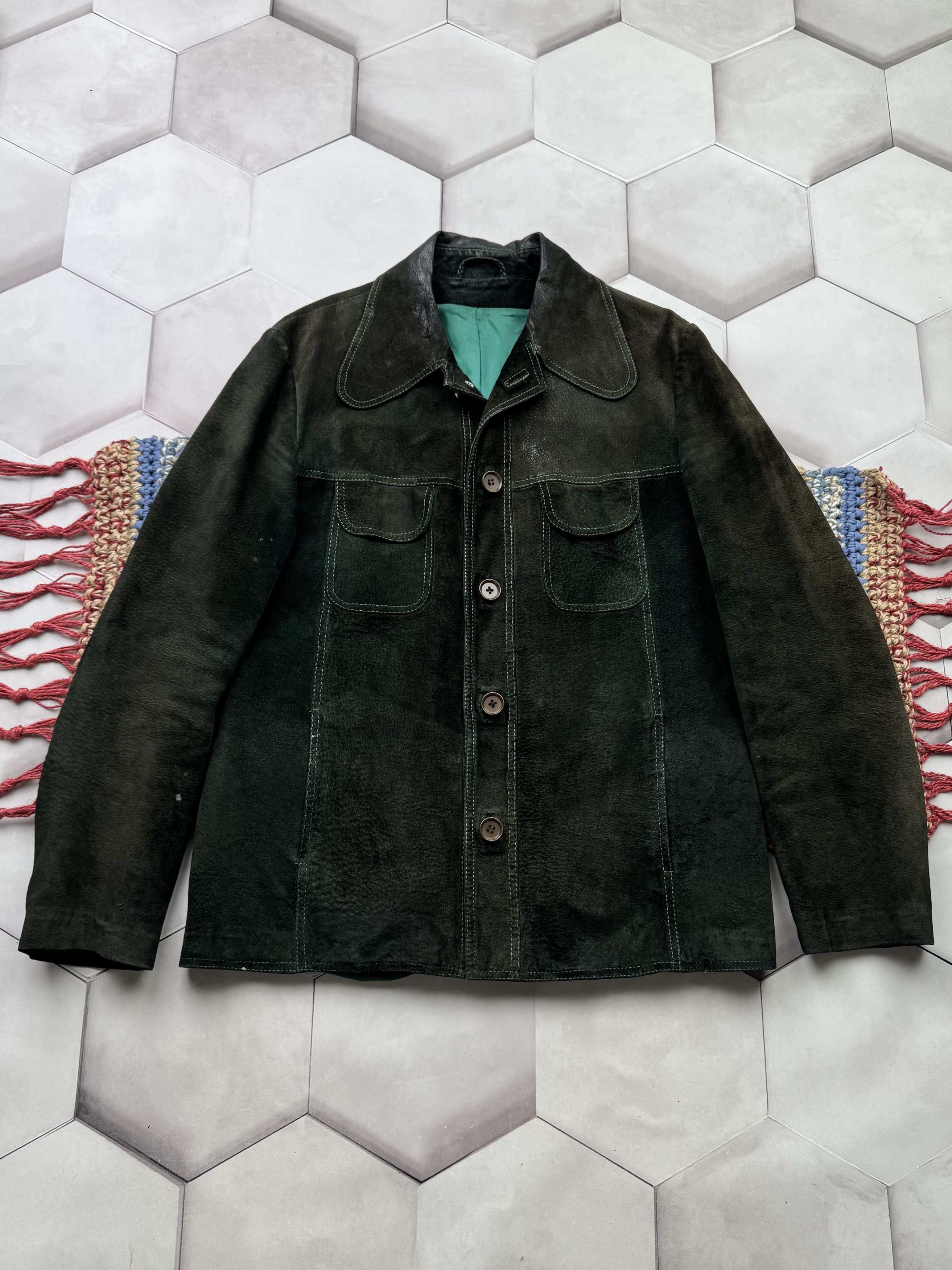Genuine Leather Vintage Suede Leather Jacket Size US S / EU 44-46 / 1 - 1 Thumbnail