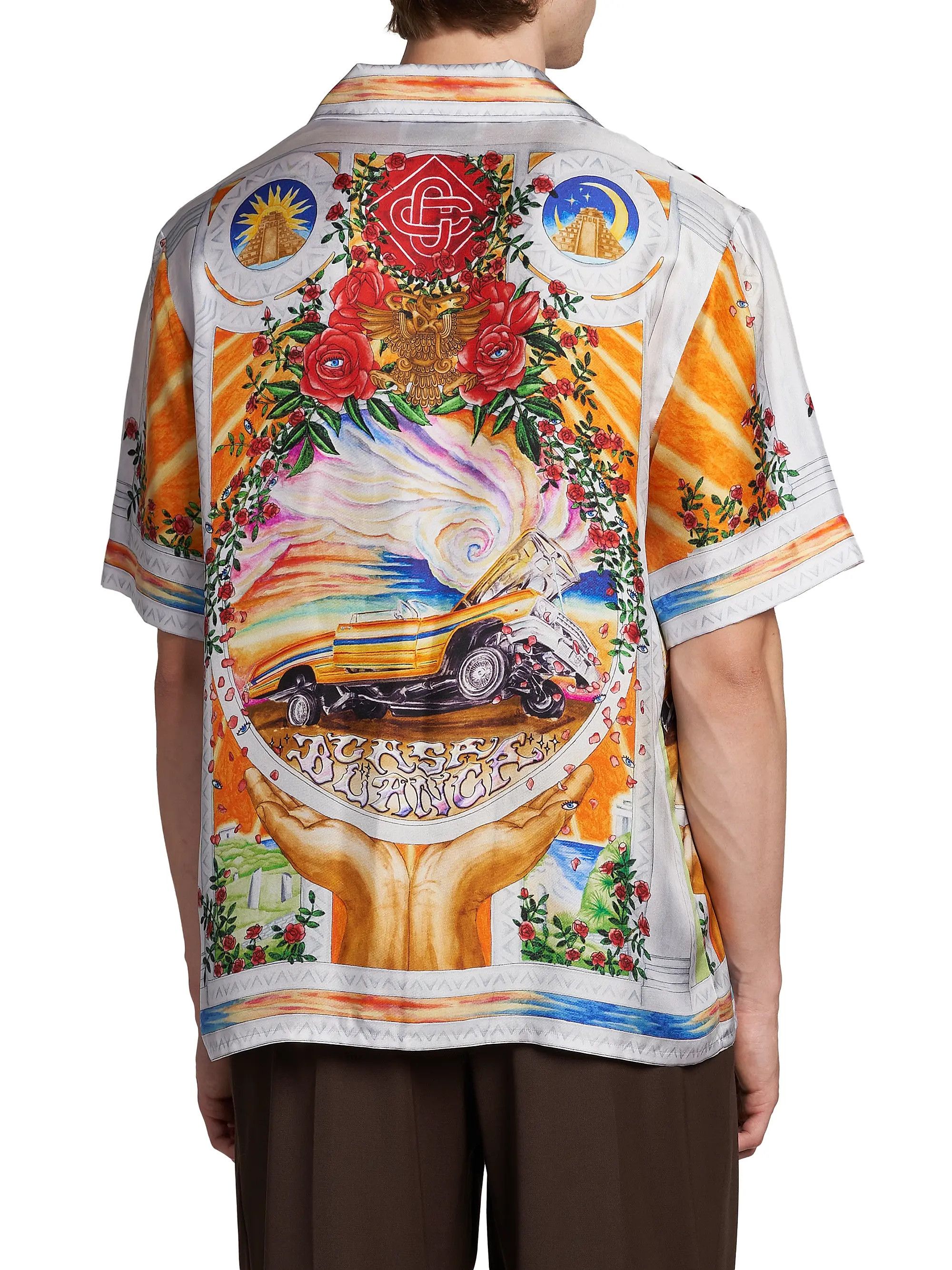 Casablanca os11x0725 Short-Sleeve Cuban Collar Silk Shirt in Multicolor Size US XL / EU 56 / 4 - 5 Thumbnail