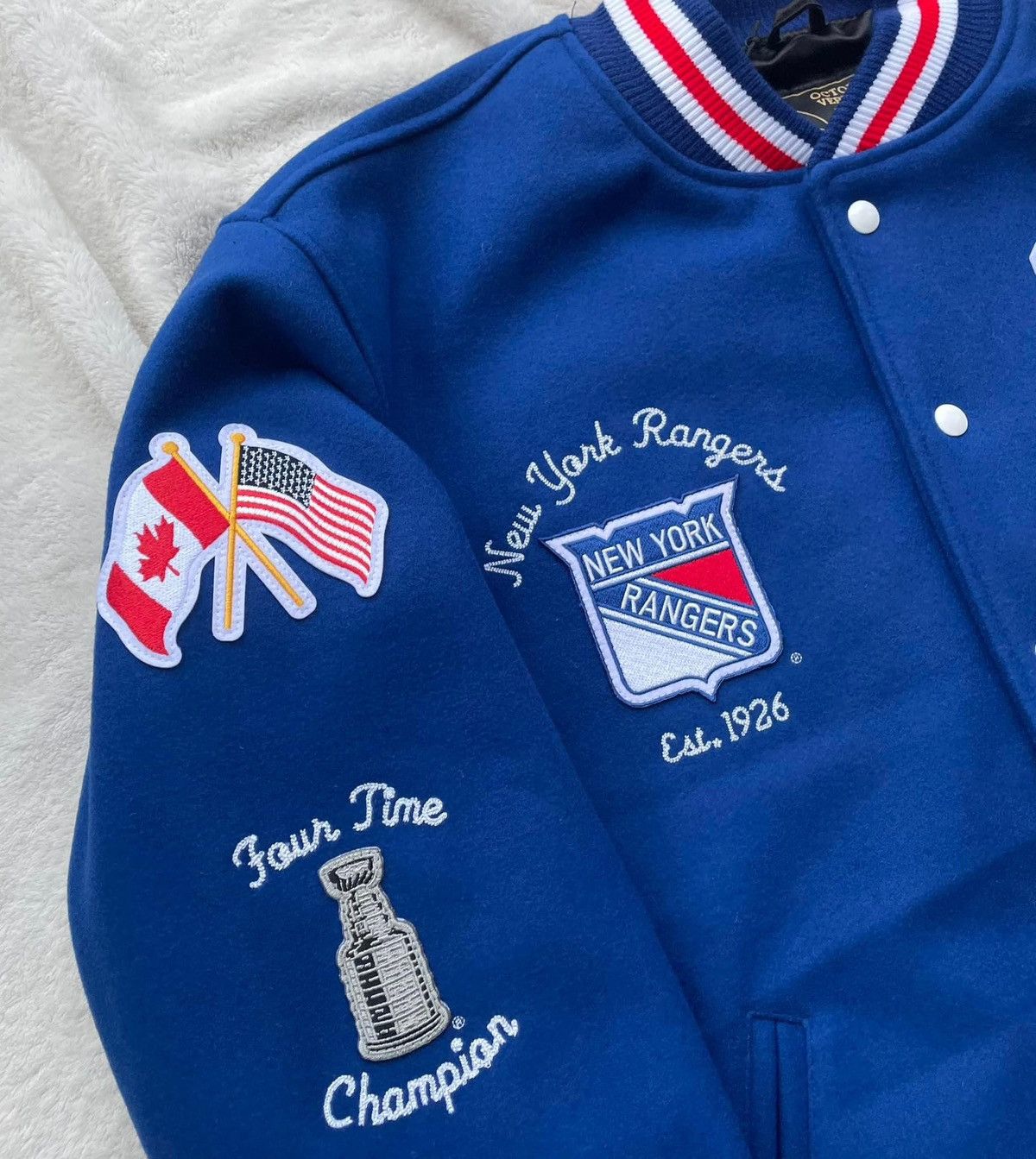 NHL × October's Very Own OVO x New York Rangers Varsity Jacket Size US M / EU 48-50 / 2 - 3 Thumbnail