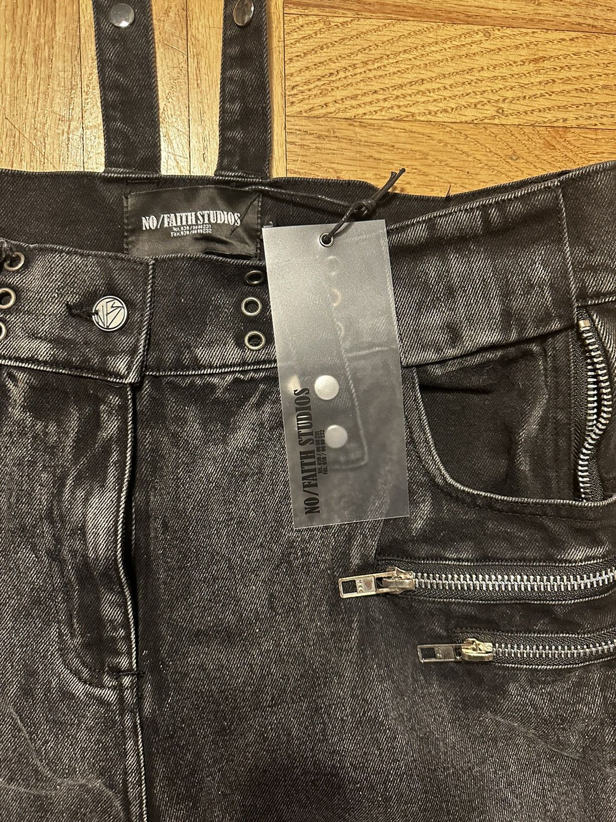 No Faith Studios Black heavy cargo denim | Grailed