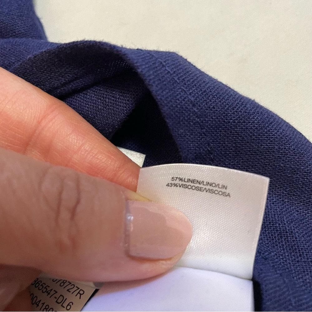 Anne Klein NWT New $79 Anne Klein Linen Short Sleeve Front Tie Blue To Size M / US 6-8 / IT 42-44 - 8 Thumbnail