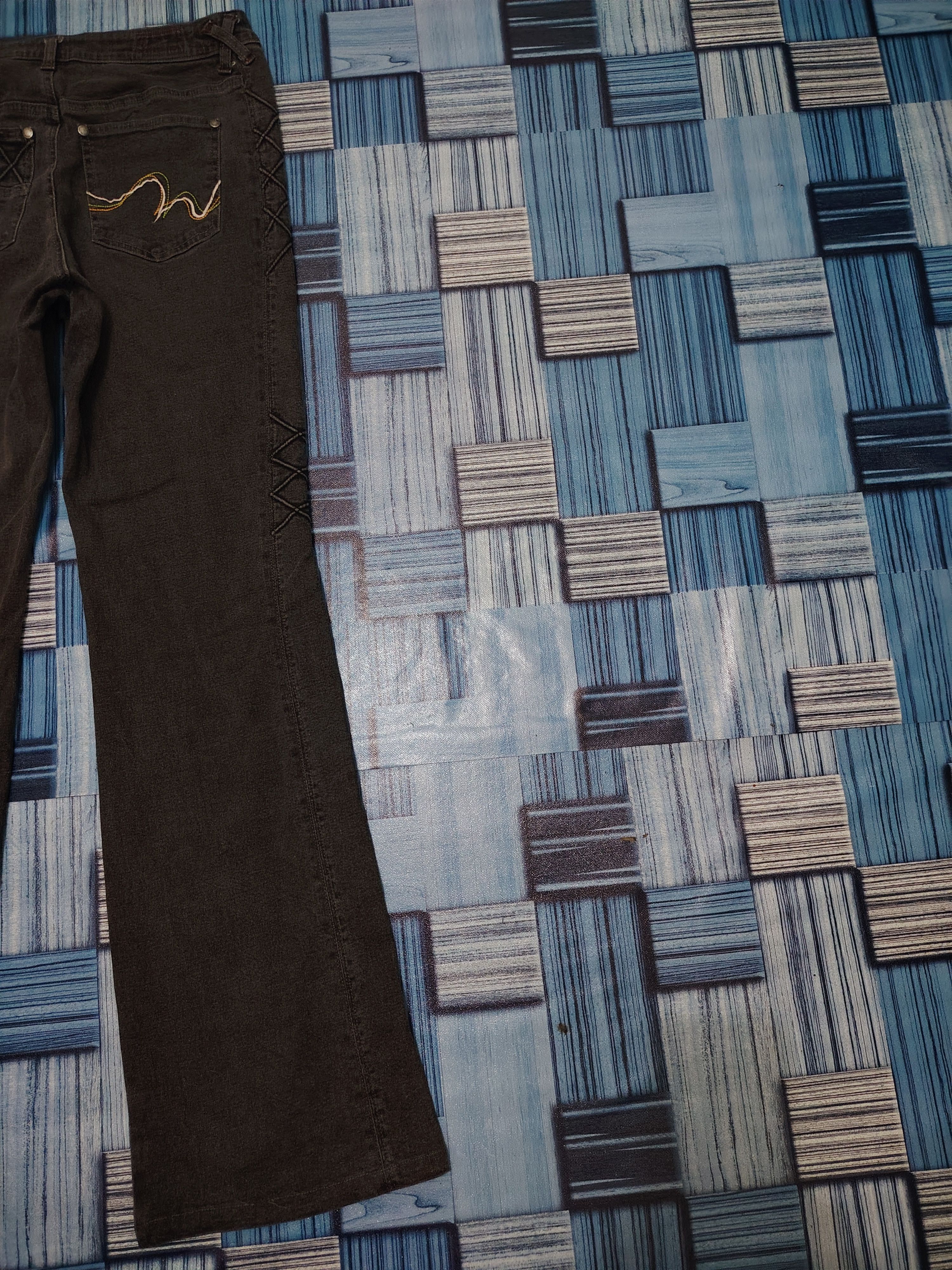 If Six Was Nine × Japanese Brand 💥Insane💥 comme ca comme ci stretch pants jeans bootcut Size US 29 - 20 Thumbnail