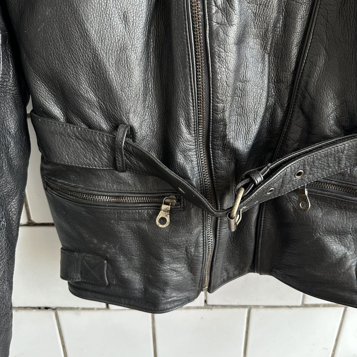 Vintage Vintage Moto Leather Jacket Style USA 90s Y2K Size US L / EU 52-54 / 3 - 4 Thumbnail