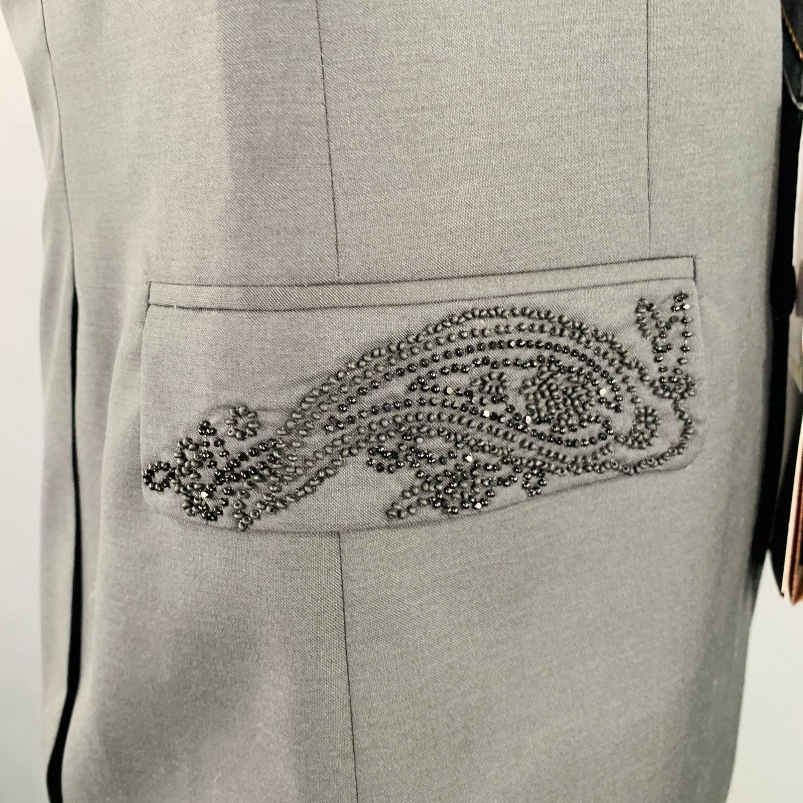 Etro Size 42 Giacche Black Beaded Wool Notch Lapel Sport Coat Size 42R - 3 Thumbnail