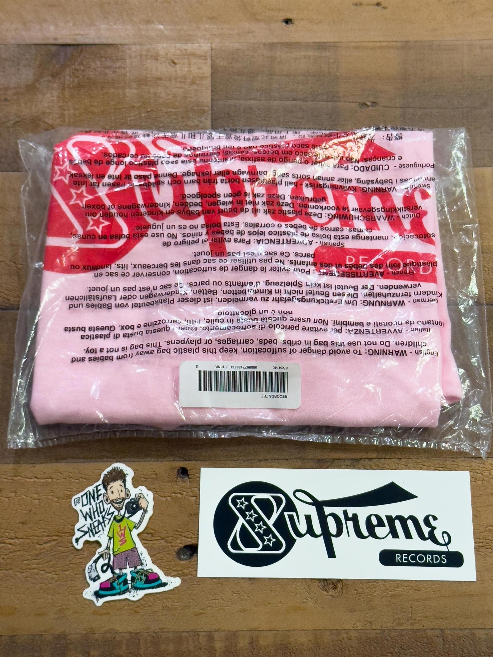 Supreme Records Tee & Sticker Size Small