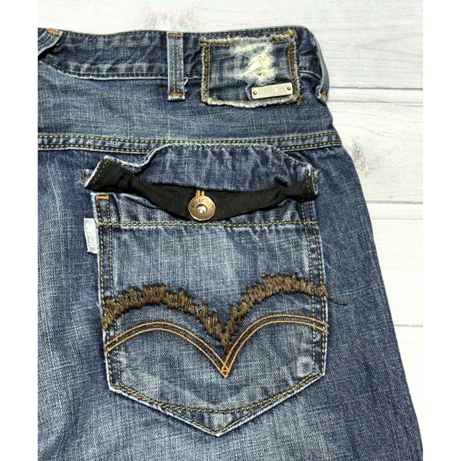 Levi's VINTAGE Levi’s Silvertab Jeans Slim Straight 38x32 Blue 90s Mens Denim 5-Pocket VTG Y2K Size US 38 / EU 54 - 5 Thumbnail