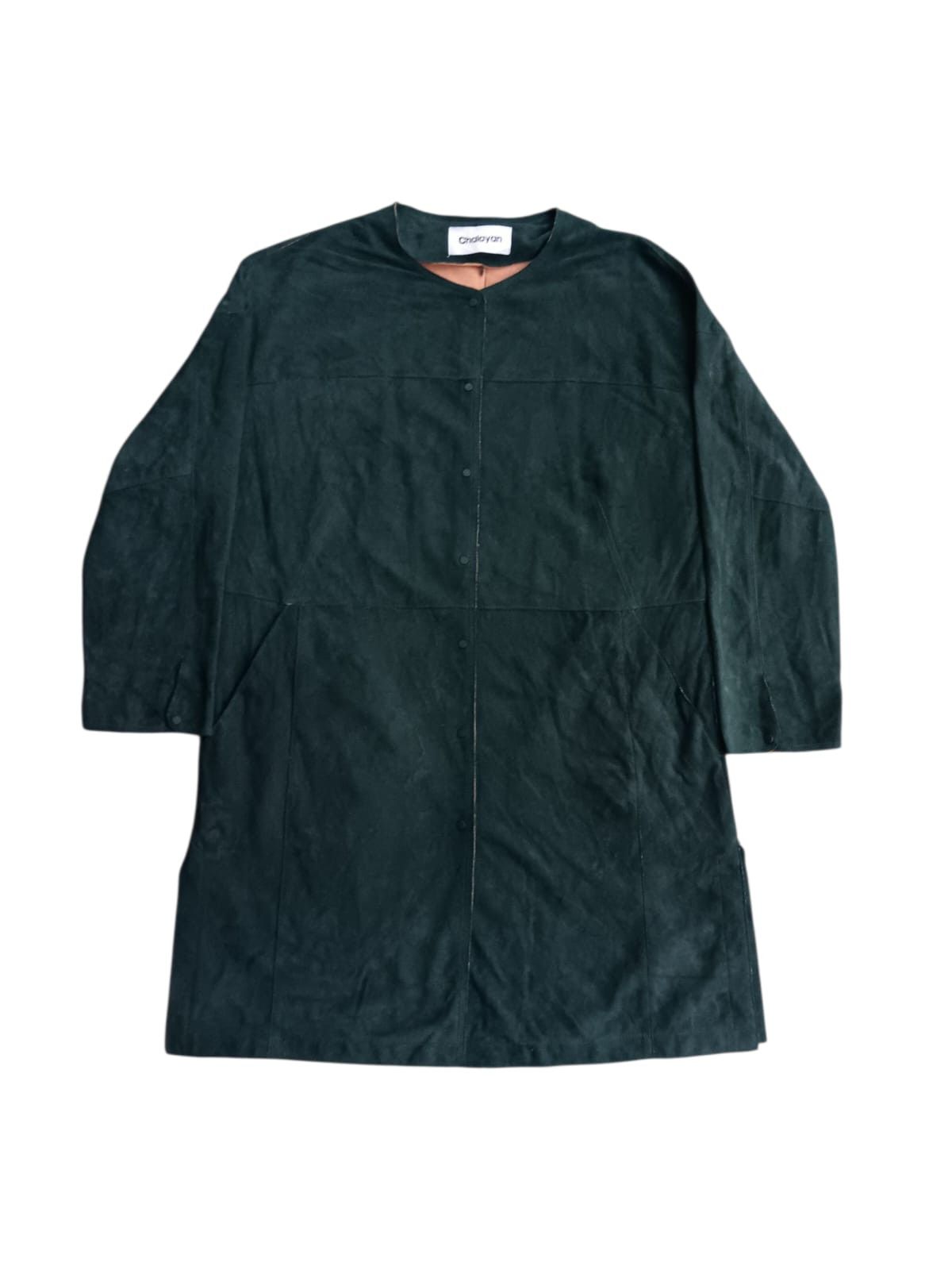 Hussein Chalayan Hussein chalayan green suede leather Midi dress Size L / US 10 / IT 46 - 1 Thumbnail