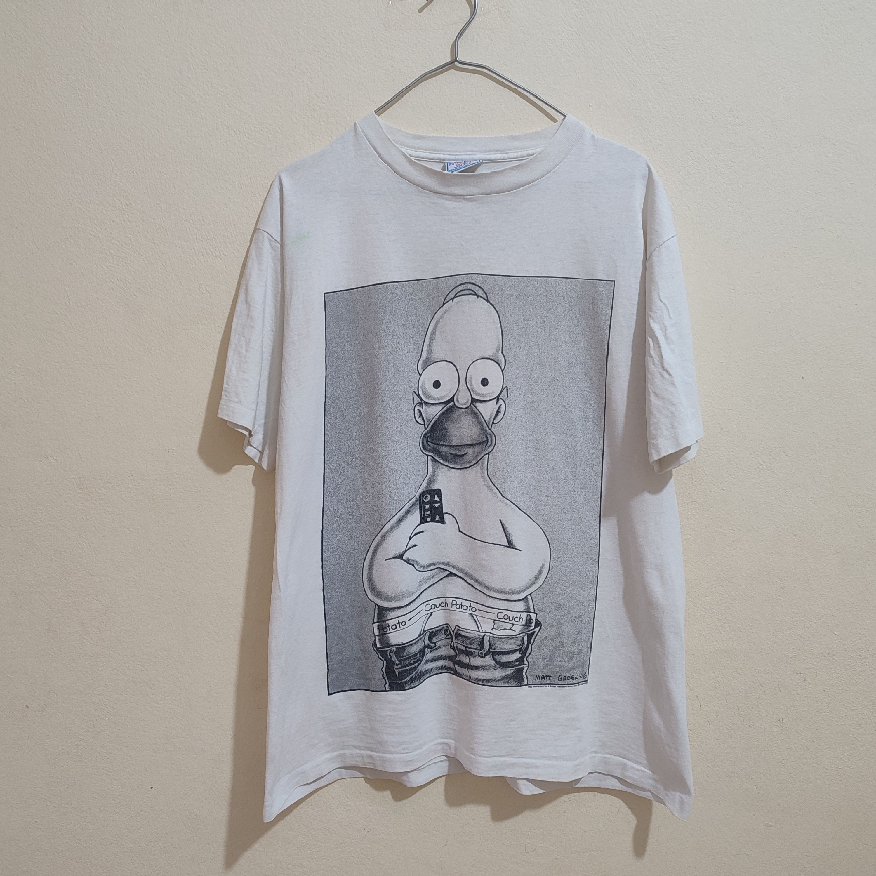 The Simpsons VTG 1994 Homer Simpson "Couch Potato" Print single stitch Size US L / EU 52-54 / 3 - 1 Thumbnail