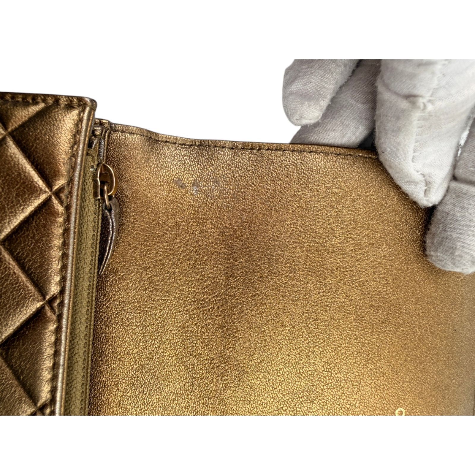 Chanel CHANEL Coco Mark Gold Matelasse Flap Wallet Size ONE SIZE - 10 Thumbnail