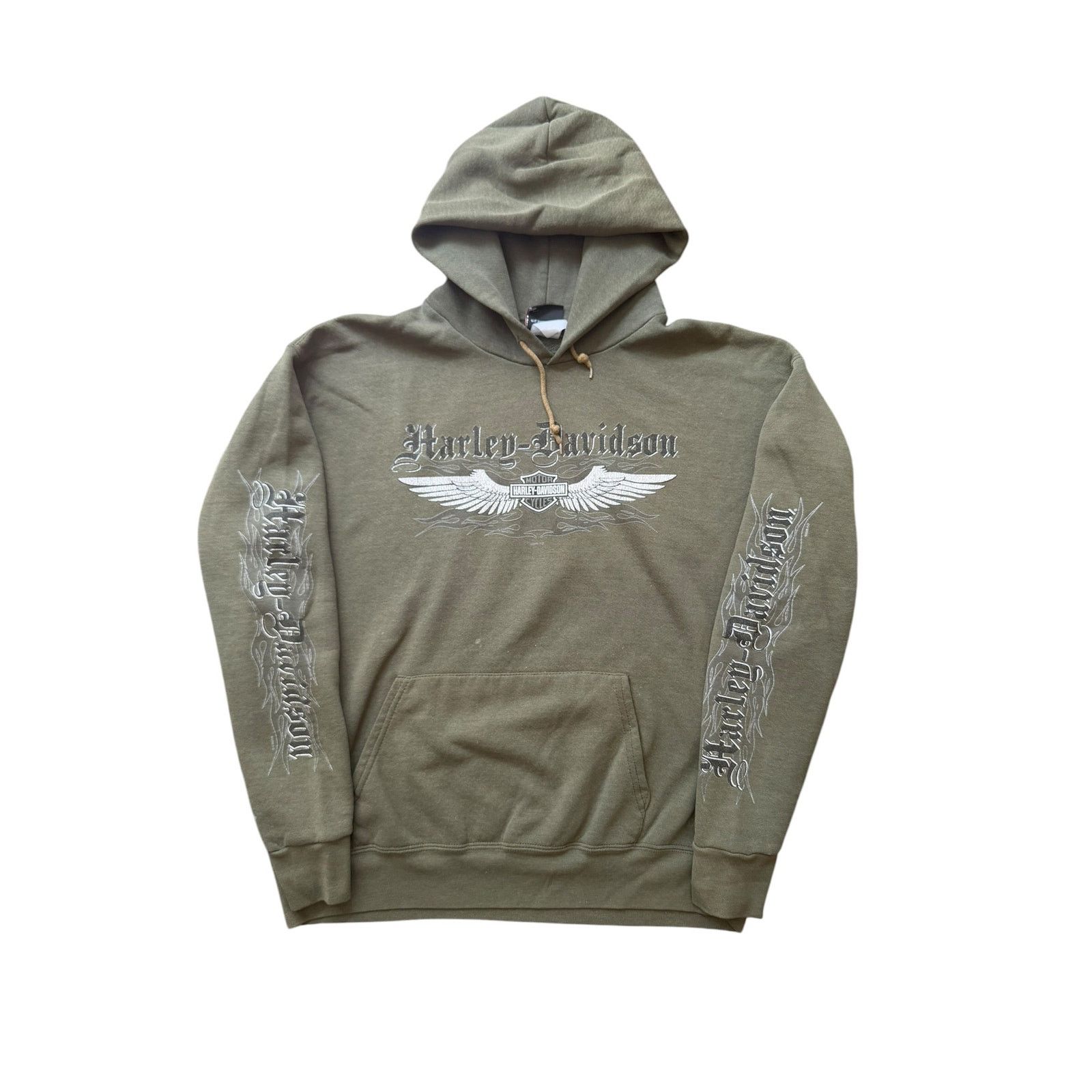 Harley Davidson Vintage Faded Harley Davidson Olive Wings Pullover Hoodie Size US XXL / EU 58 / 5 - 1 Thumbnail