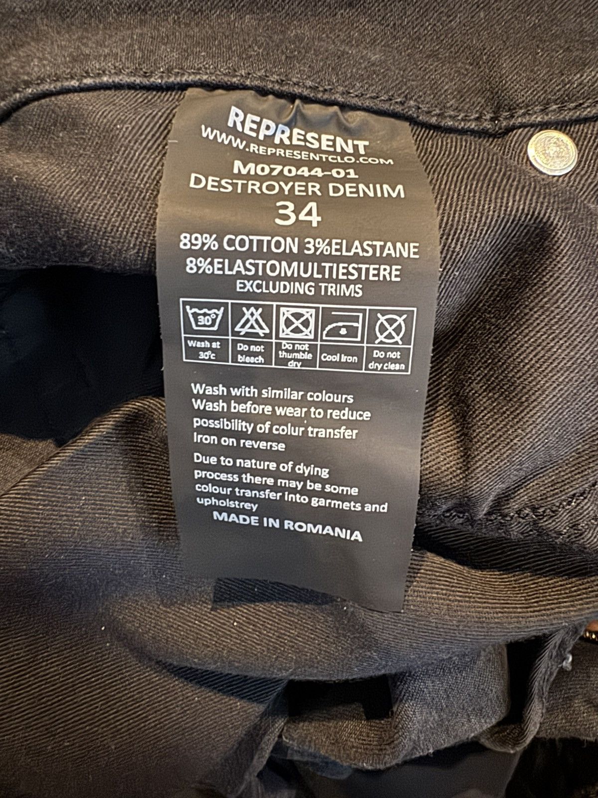 Represent Clo. Represent Destroyed Black Denim Size US 32 / EU 48 - 4 Thumbnail