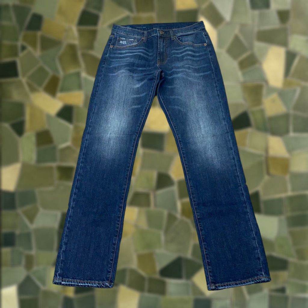 Vintage MICHAEL STRAHAN Jeans Mens Blue 30x32 Straight Stretch Denim Regular Fit Size US 31 - 1 Thumbnail