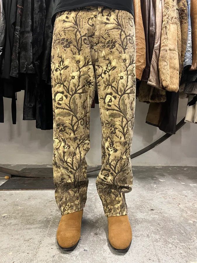 Roberto Cavalli × Vintage FW2002 Roberto Cavalli Flower Nature Forest Relaxed Pants Size US 32 / EU 48 - 2 Thumbnail