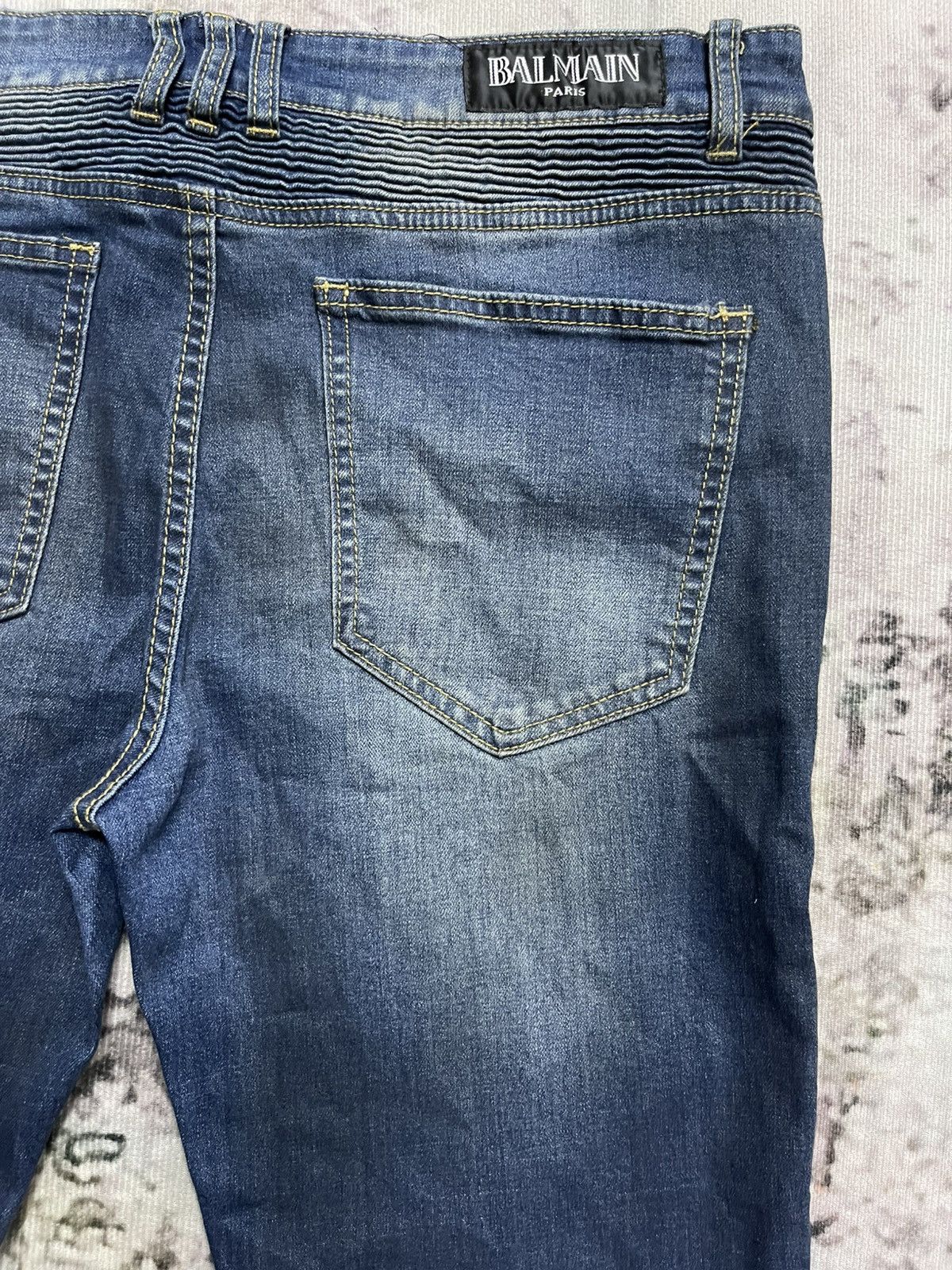 Balmain × Pierre Balmain Pierre Balmain Disstressed Denim Jeans Skinny Size US 34 / EU 50 - 14 Thumbnail