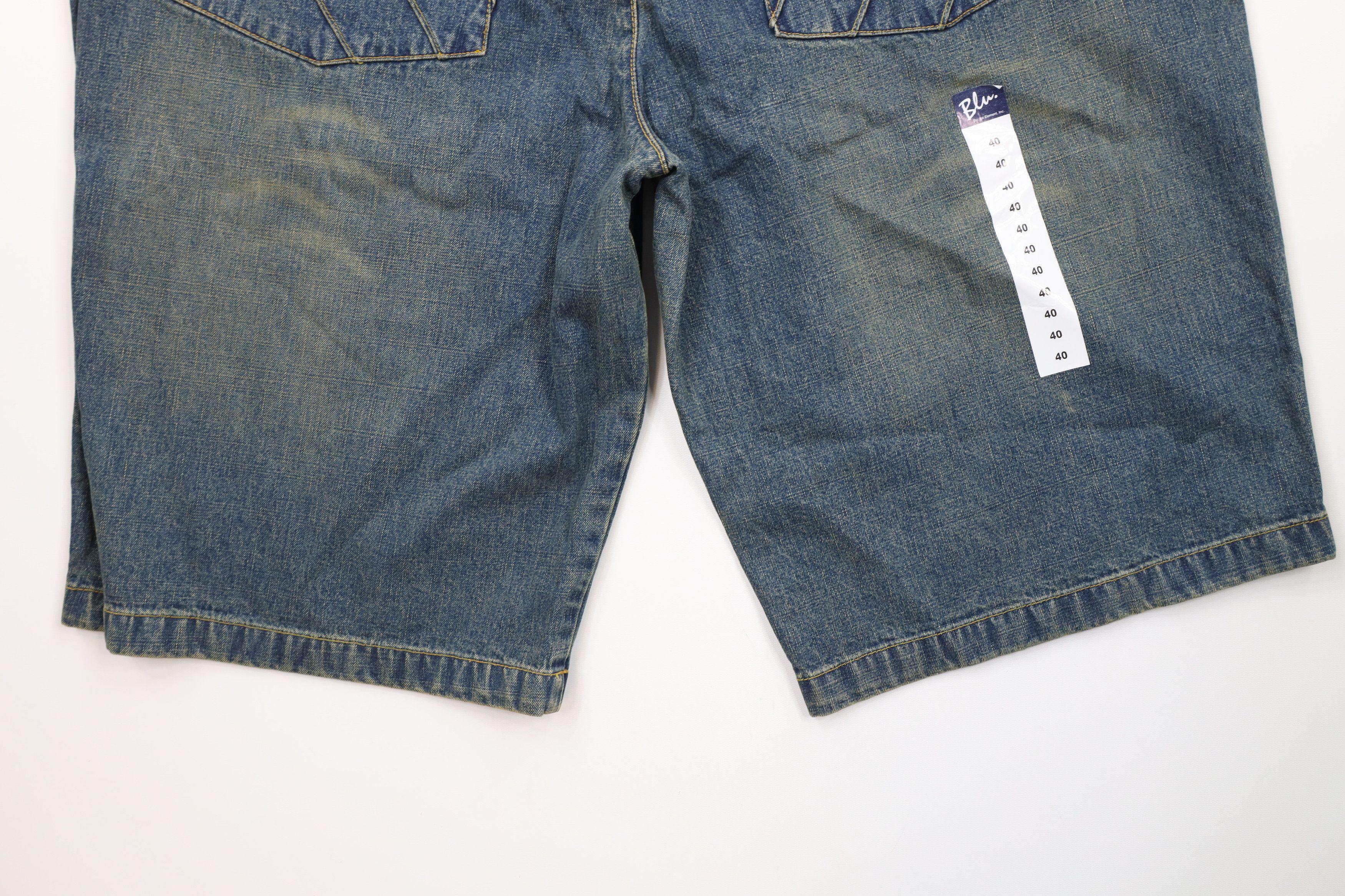 Vintage Deadstock Vintage 90s Y2K Streetwear Denim Jean Shorts Blue Size US 36 / EU 52 - 12 Thumbnail