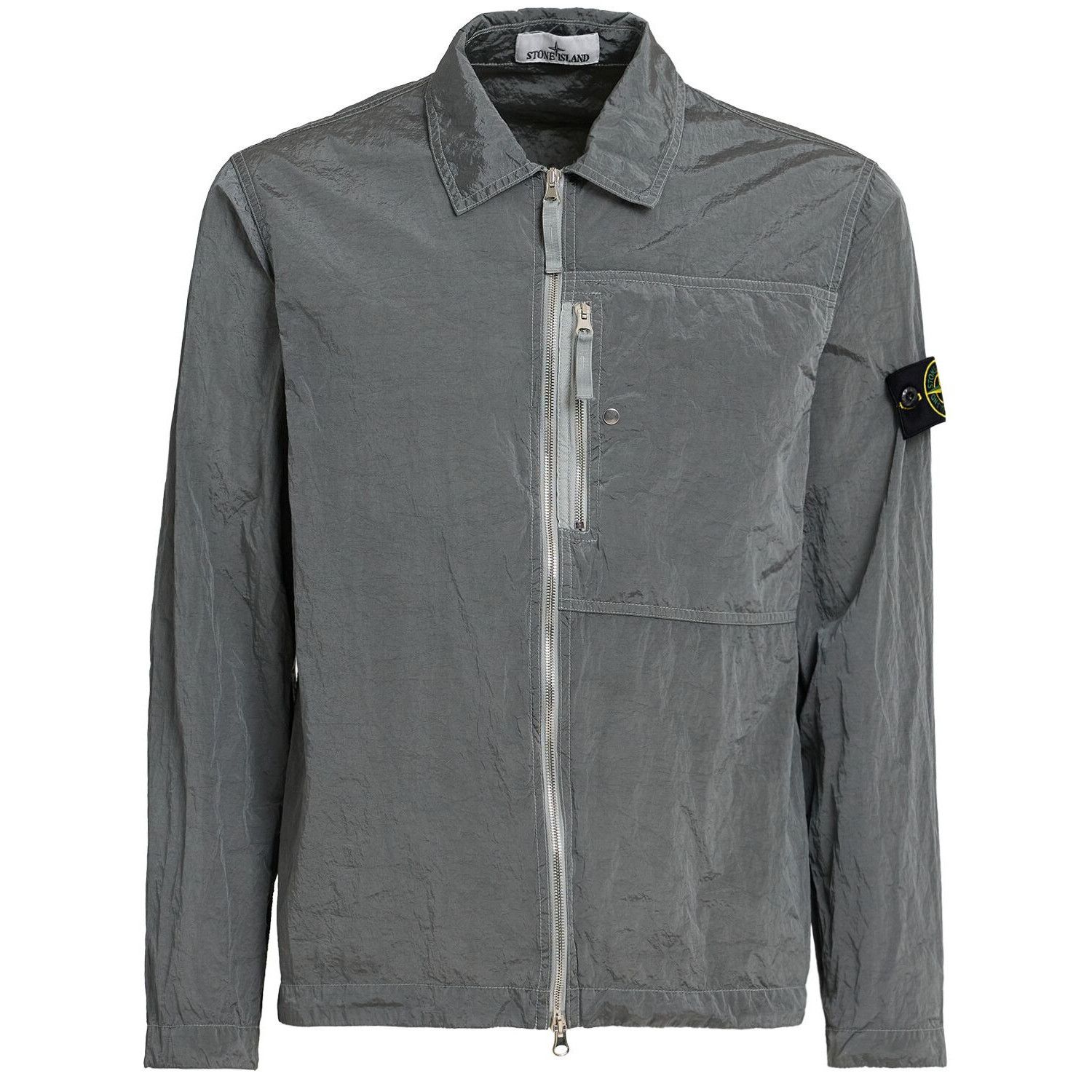 STONE ISLAND Light Gray Nylon Shirt New & Authentic (Men's s